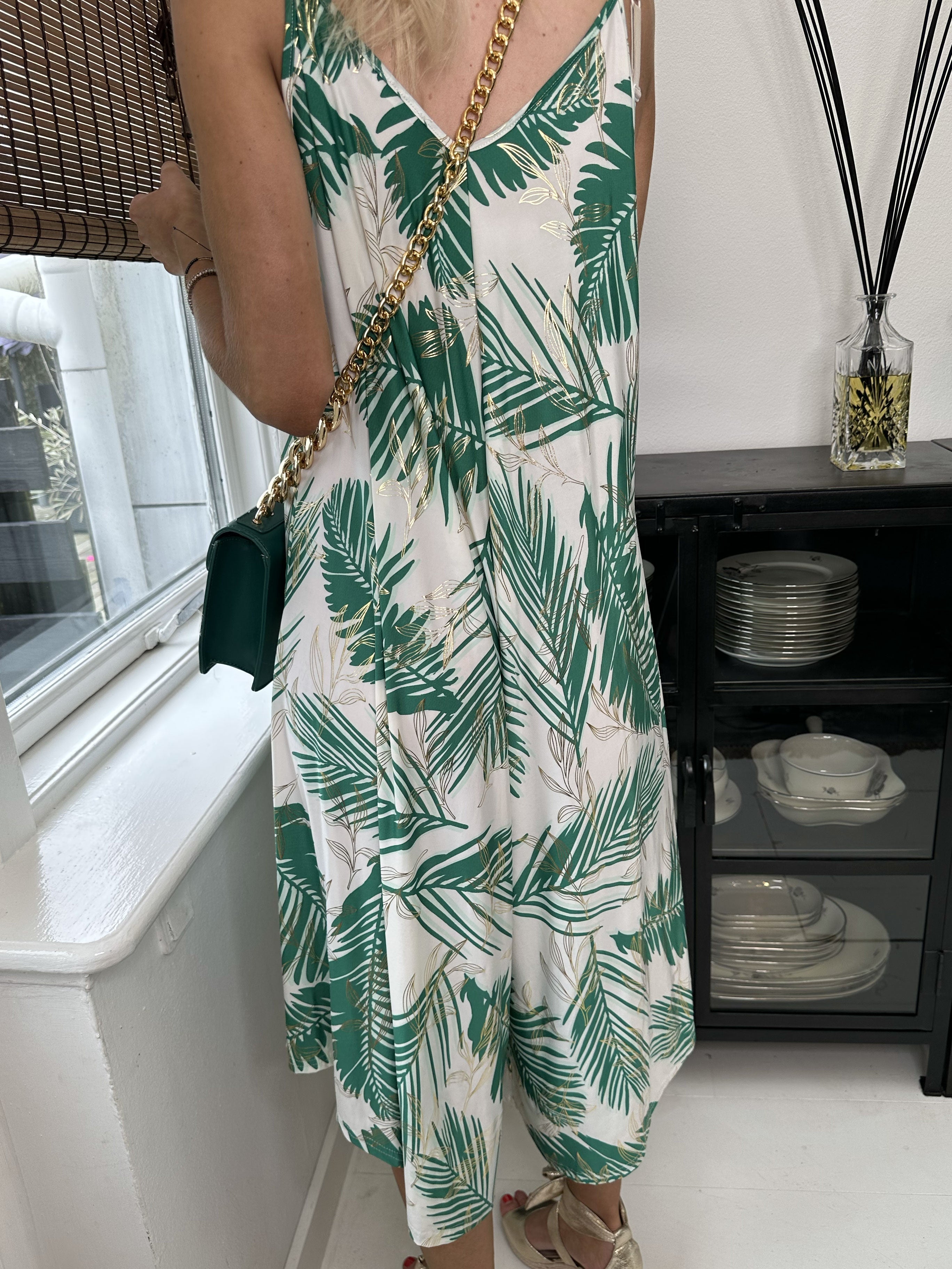 Felicia palm - Stretchig byxdräkt med vida ben