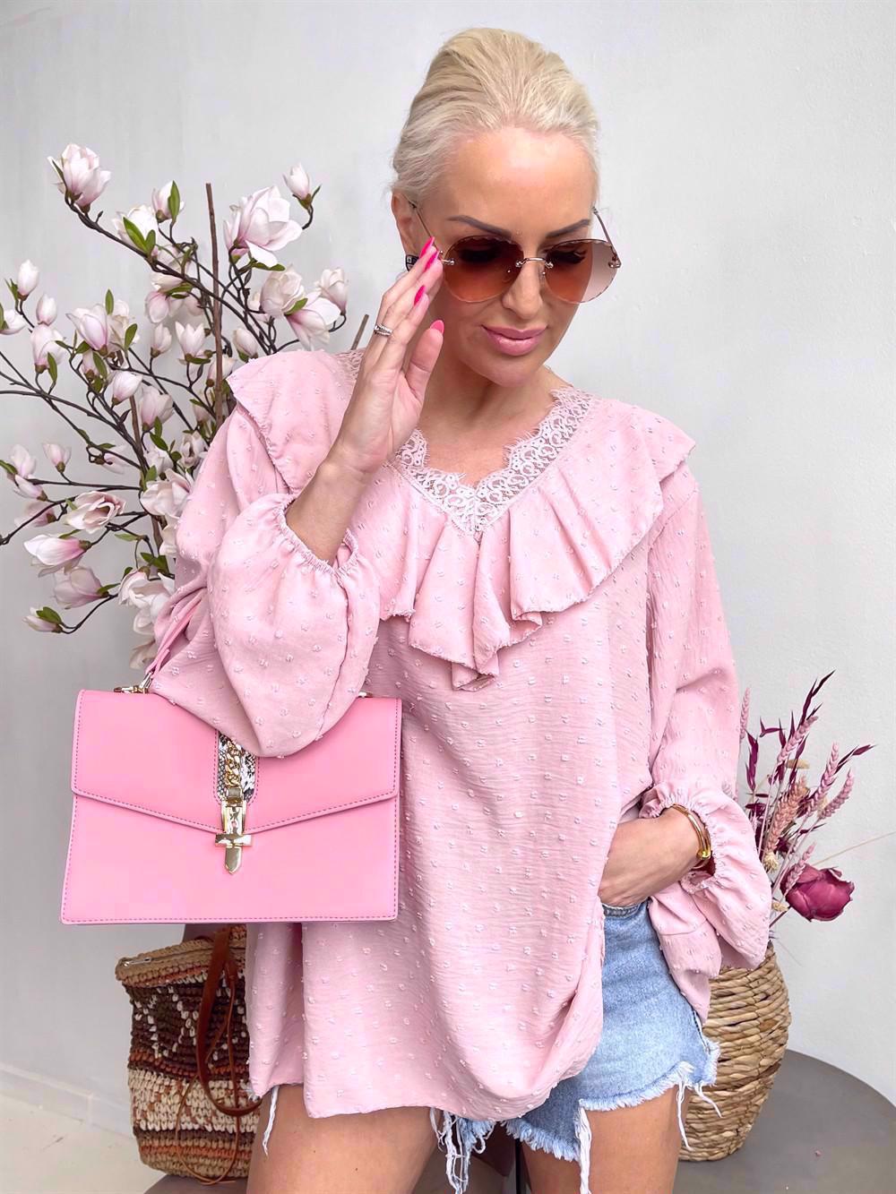 Simone - Tunika med spetskant och volanger