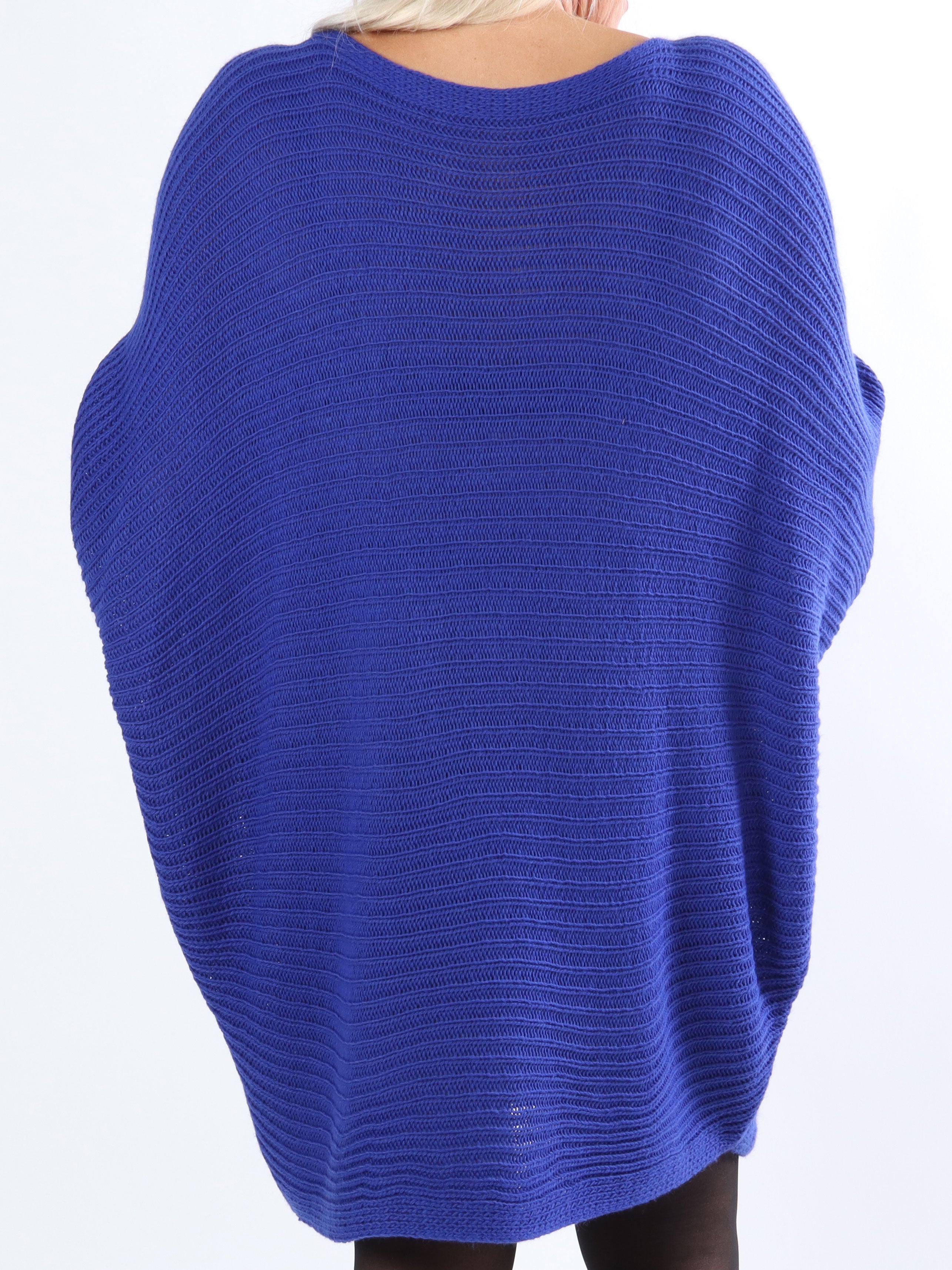 Gabbi - Plus size stickat med fladdermusärmar - Green