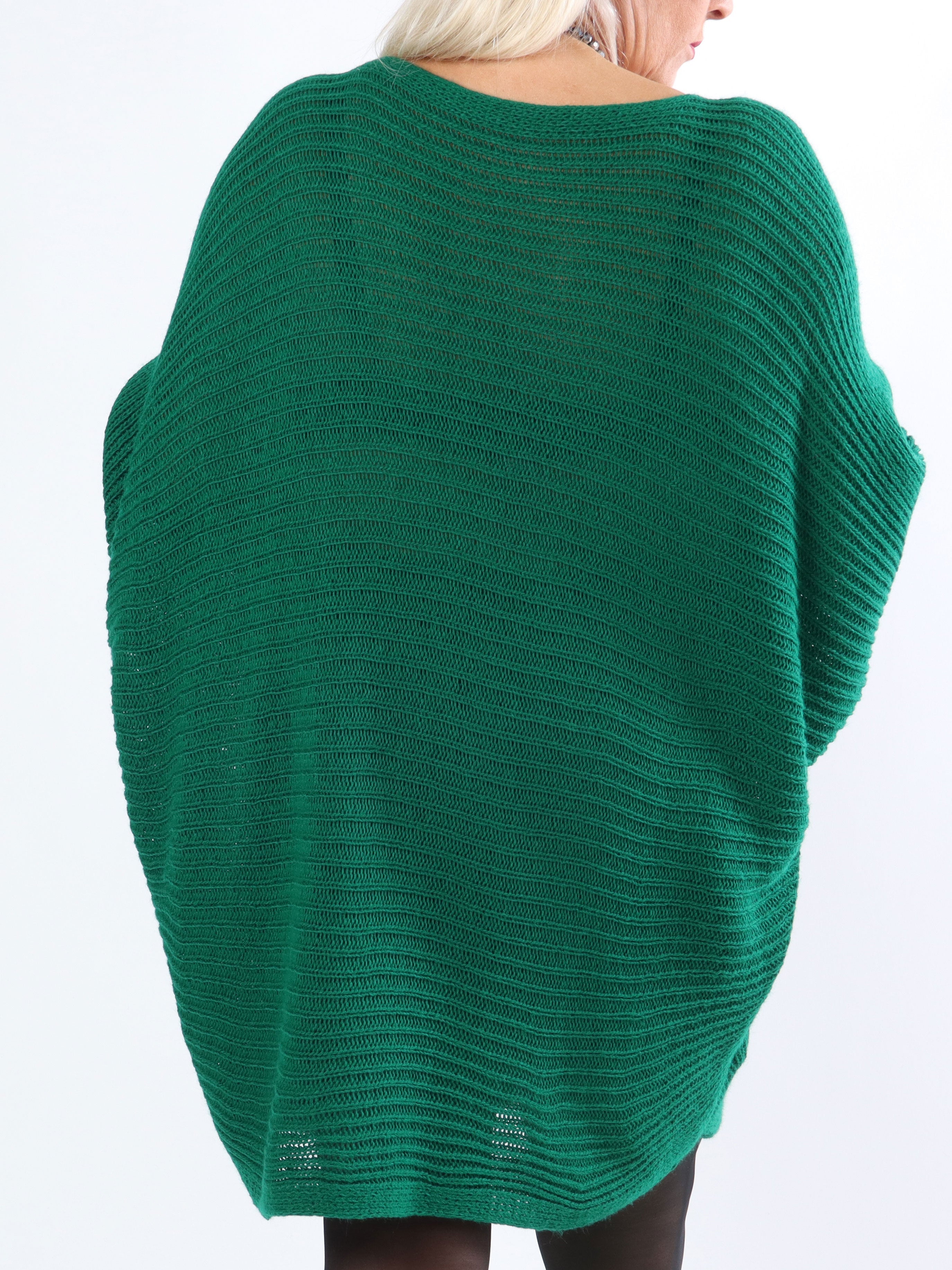 Gabbi - Plus size stickat med fladdermusärmar