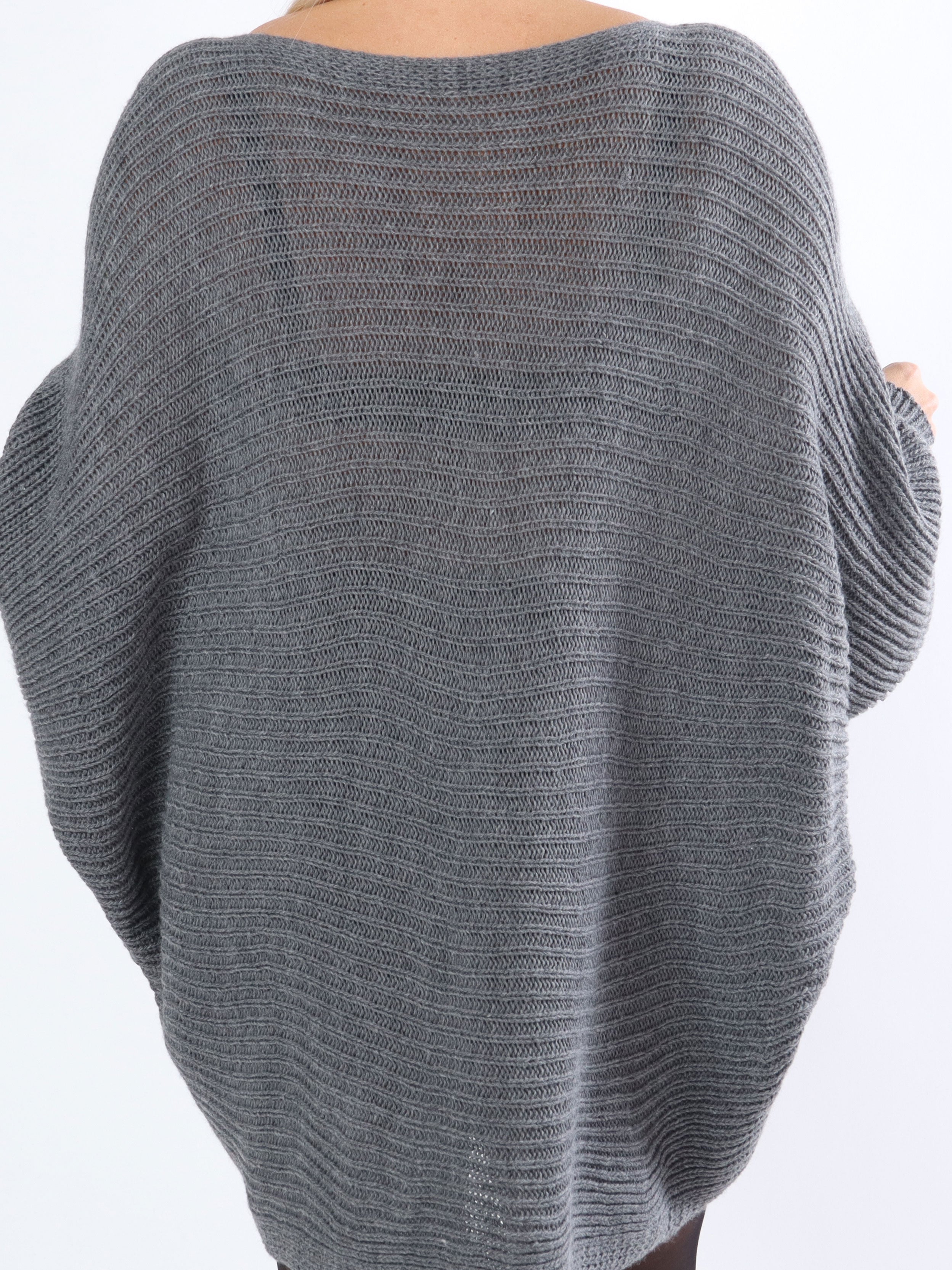 Gabbi - Plus size stickat med fladdermusärmar