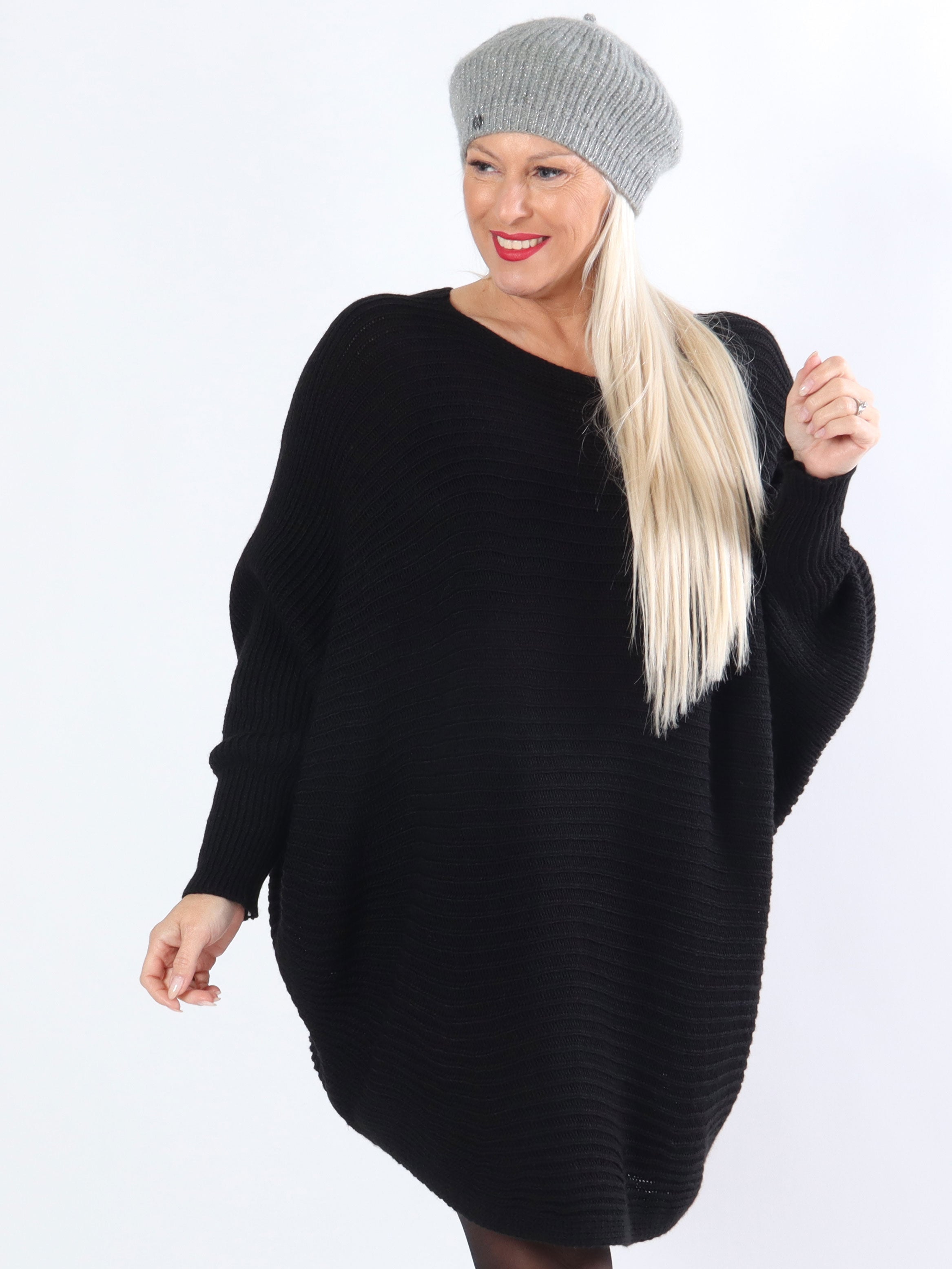 Gabbi - Plus size stickat med fladdermusärmar