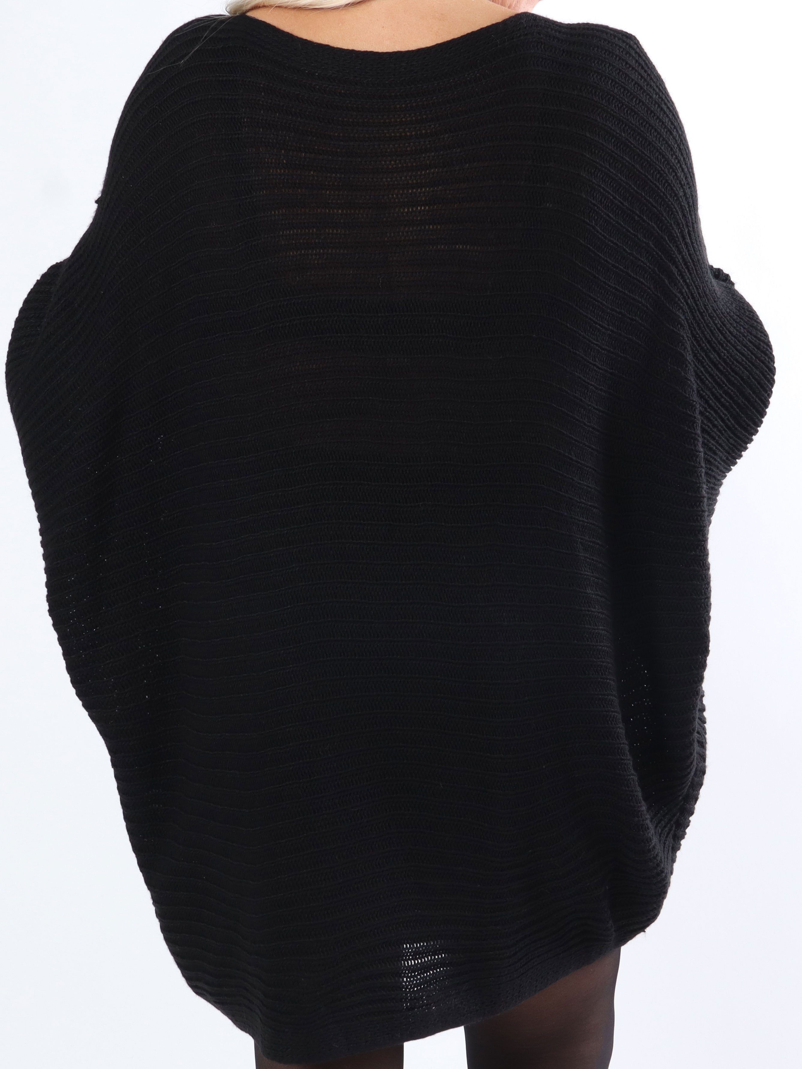 Gabbi - Plus size stickat med fladdermusärmar