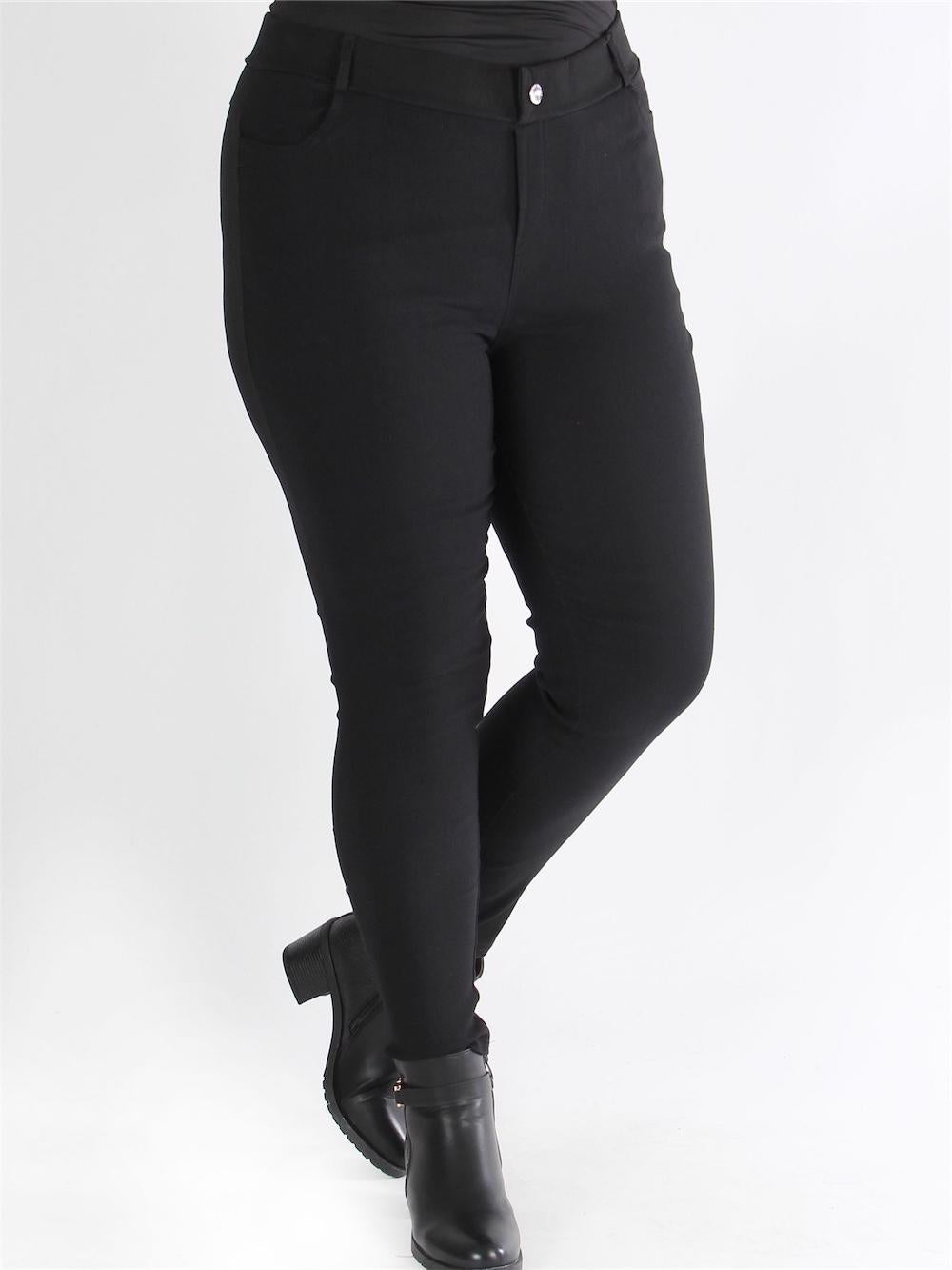 Gemina - Svarta stretchiga leggings i jeanslook