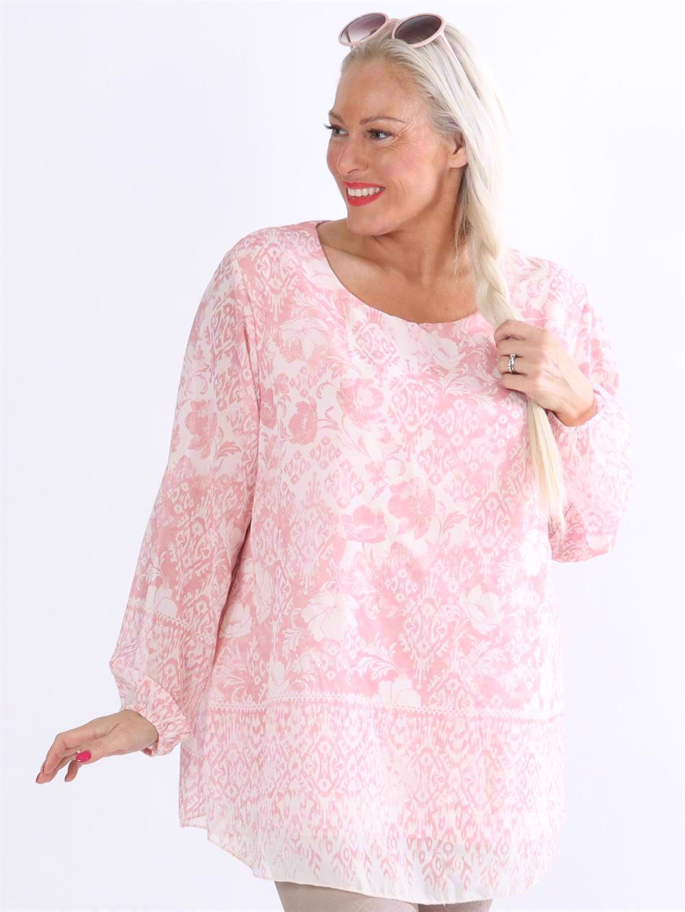 Ginger - Mönstrad tunika i chiffong