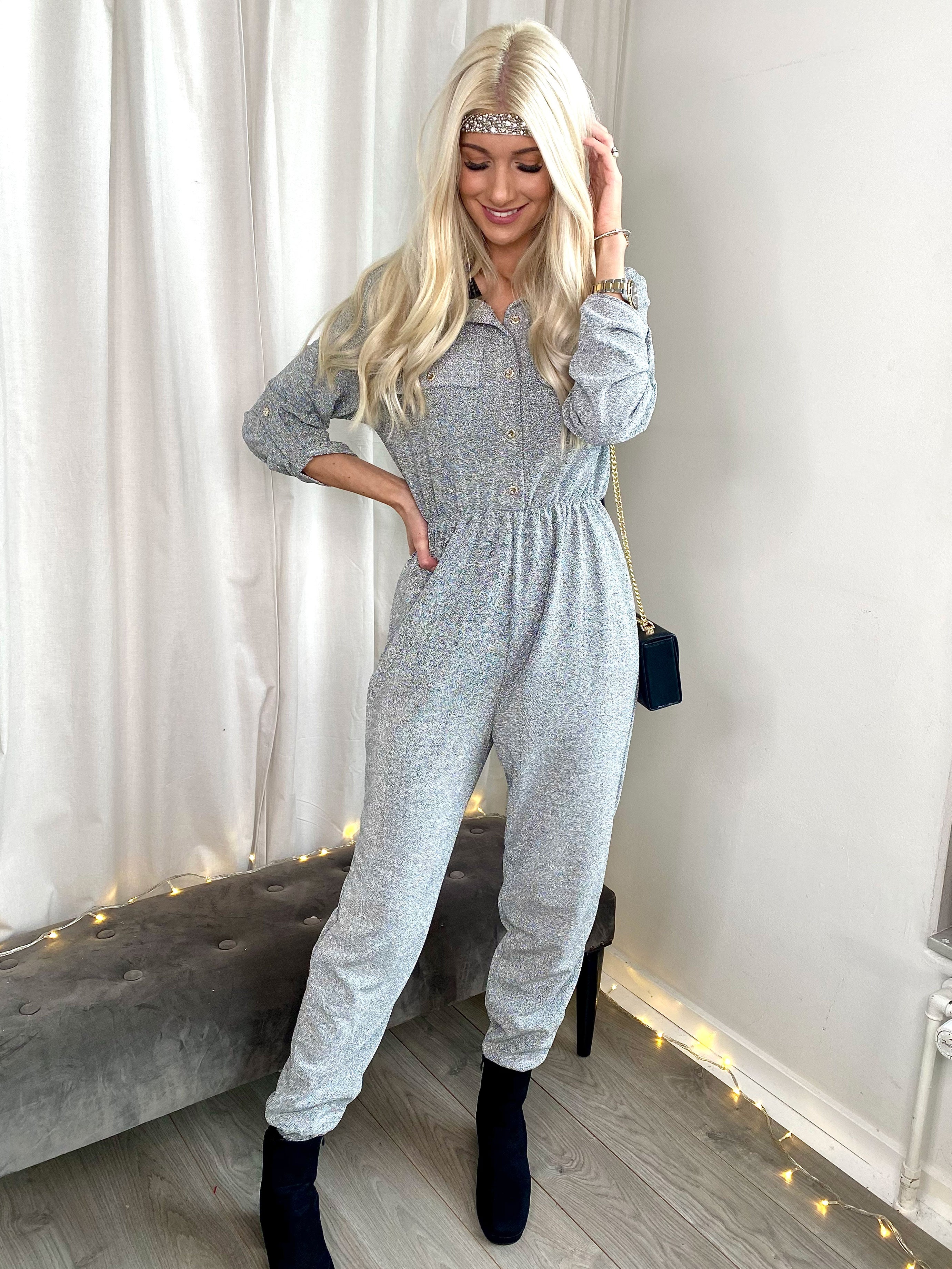 Glitter - Elastisk byxdress med glitter