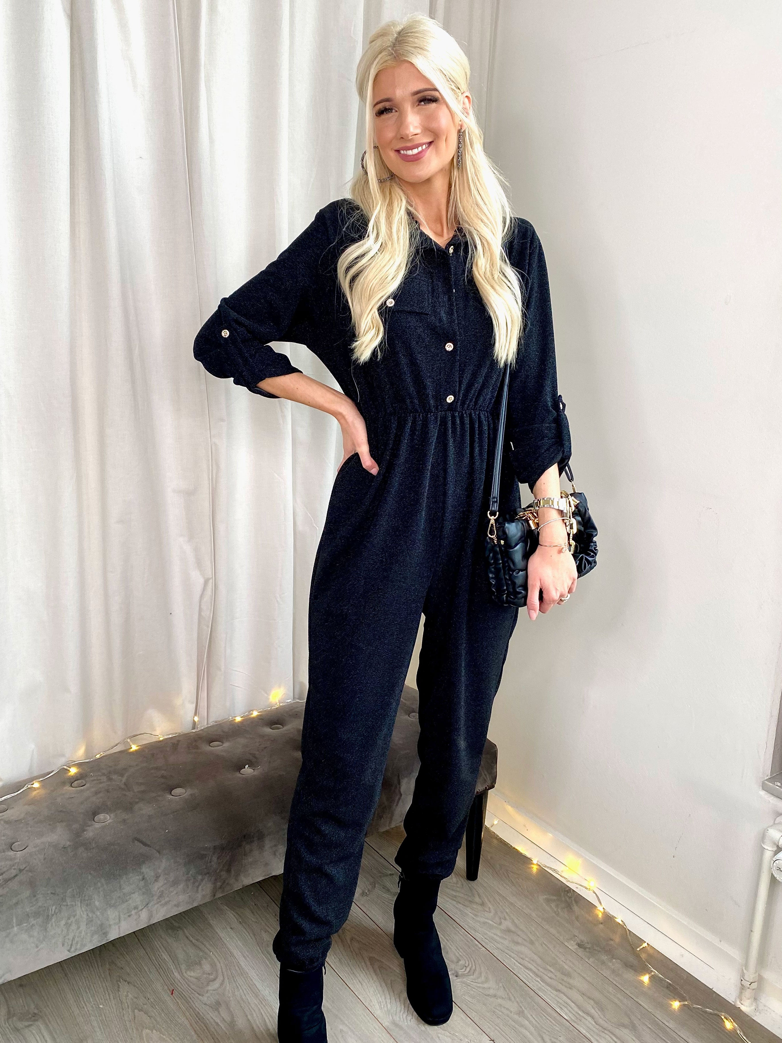 Glitter - Elastisk byxdress med glitter