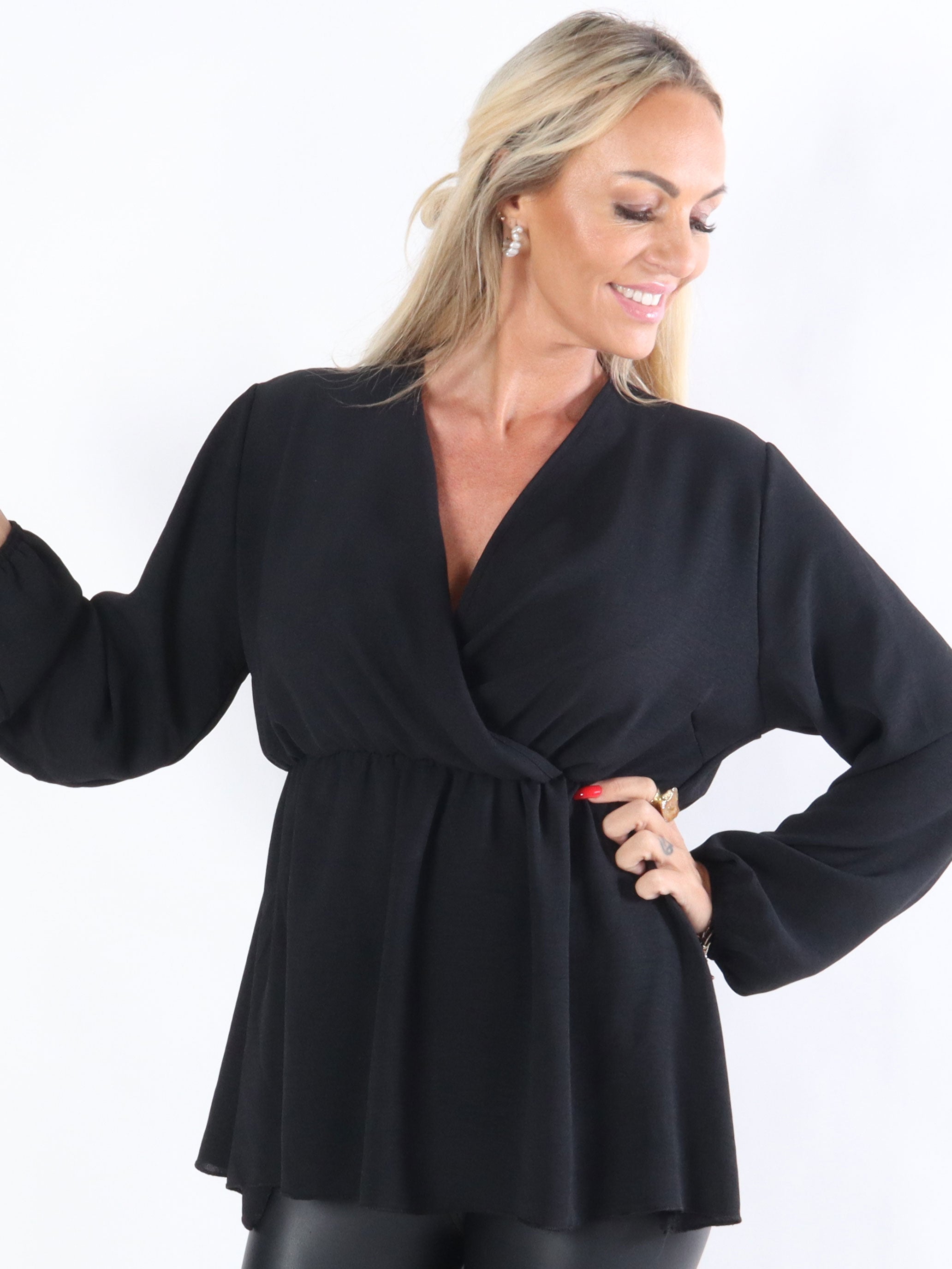 Hannah - Blus med resår under bröstet