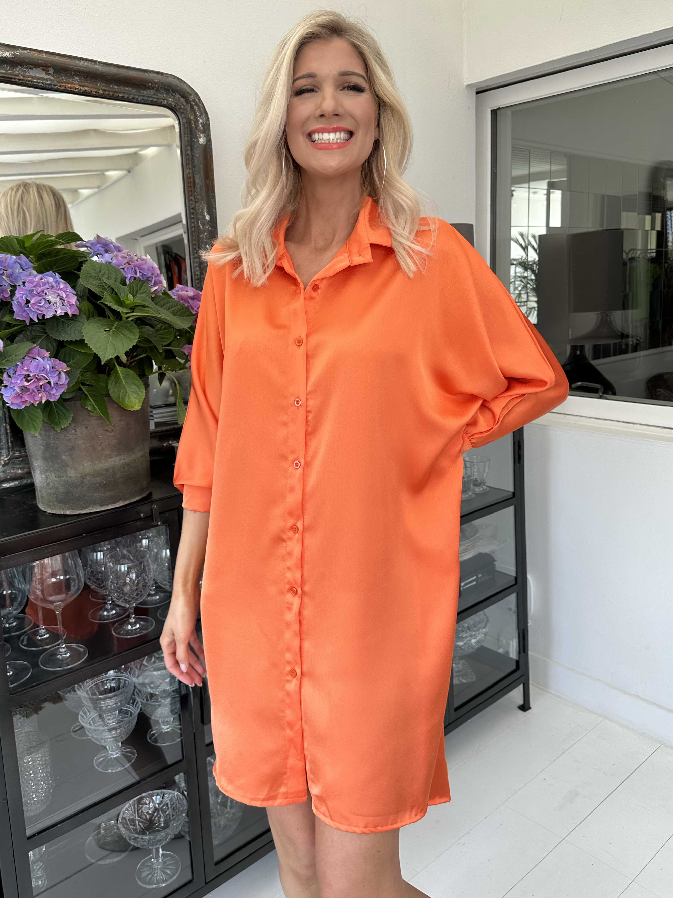 Hassel - Fin skjortklänning i sidenlook