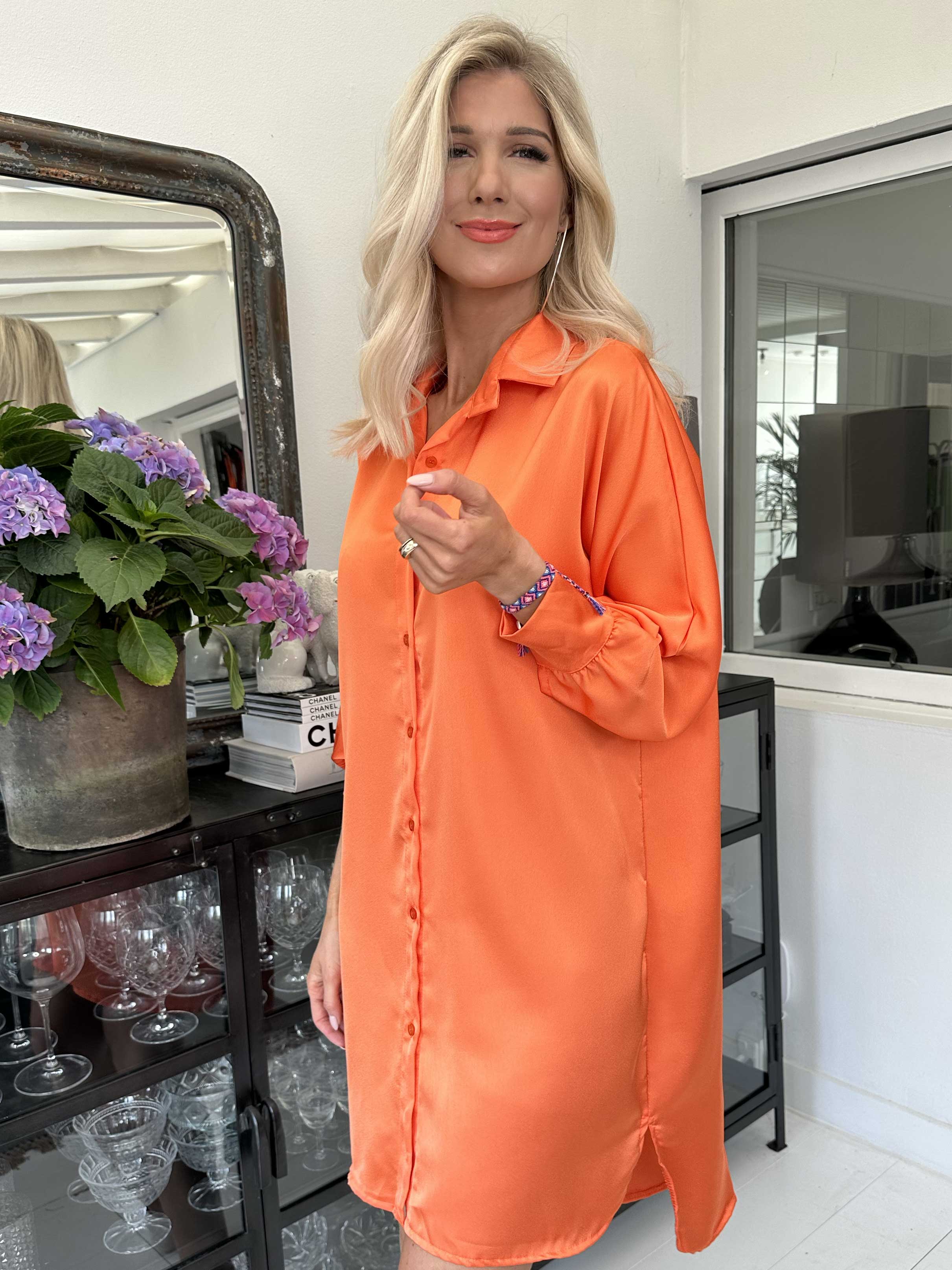 Hassel - Fin skjortklänning i sidenlook