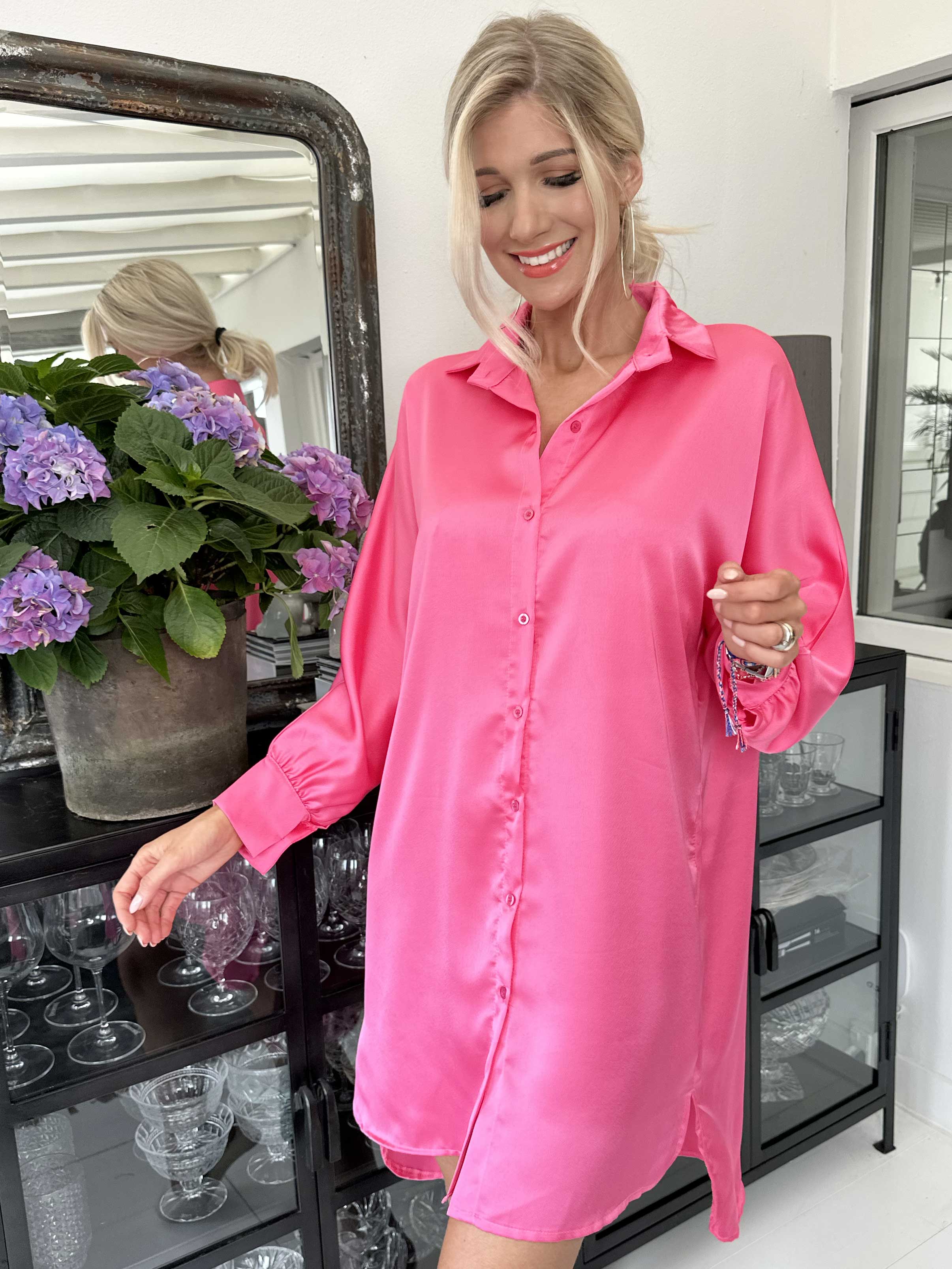 Hassel - Fin skjortklänning i sidenlook