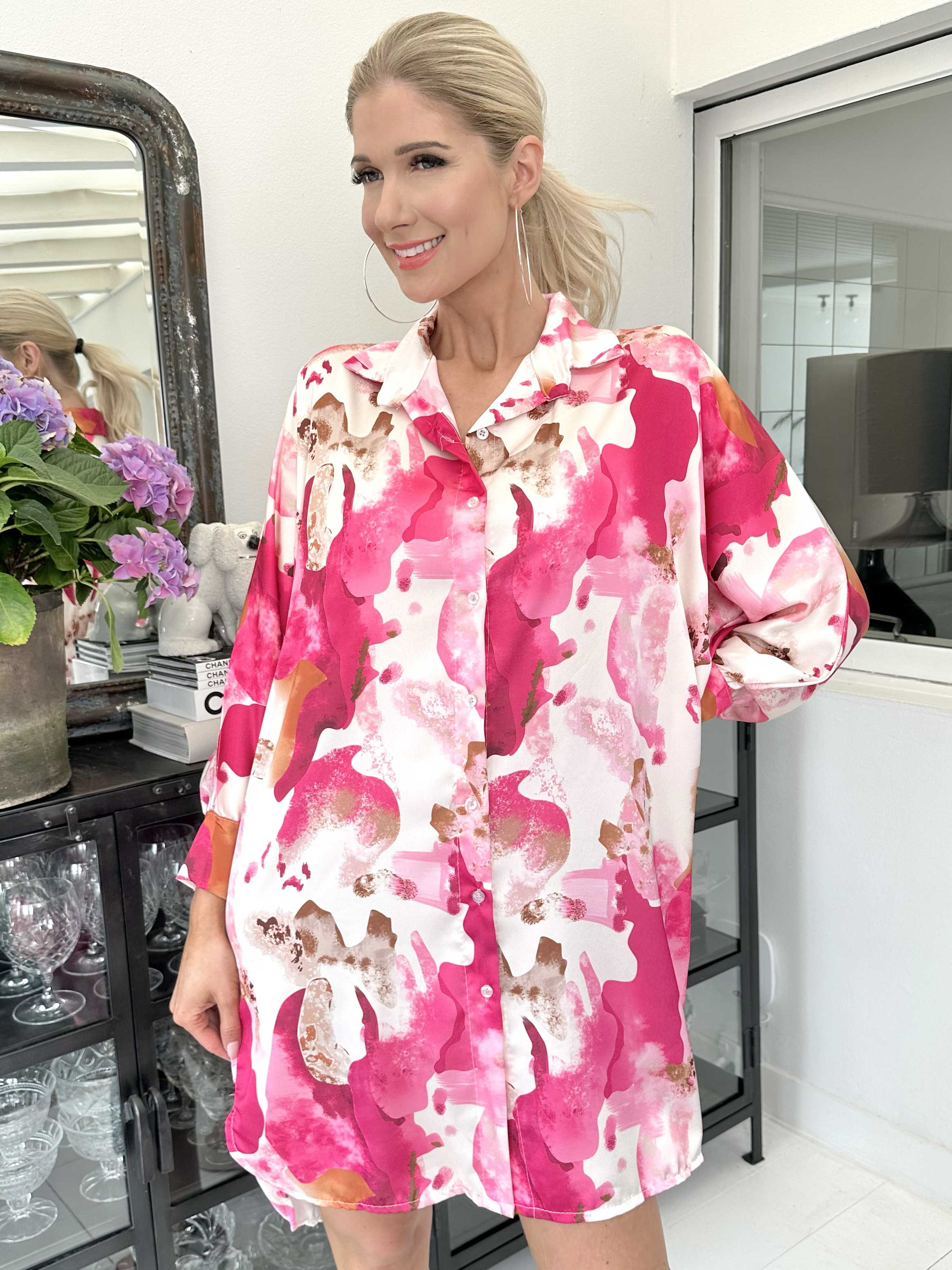 Hassel - Fin skjortklänning i sidenlook