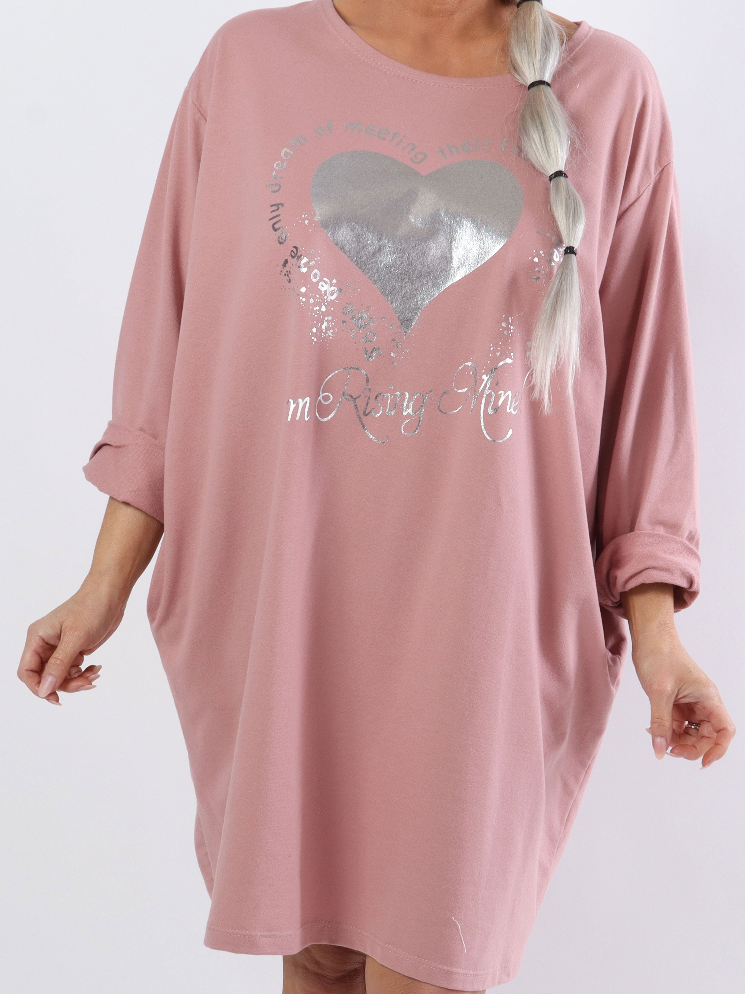 Hearty Dress - Söt bomullsklänning i stora storlekar med hjärtmönster