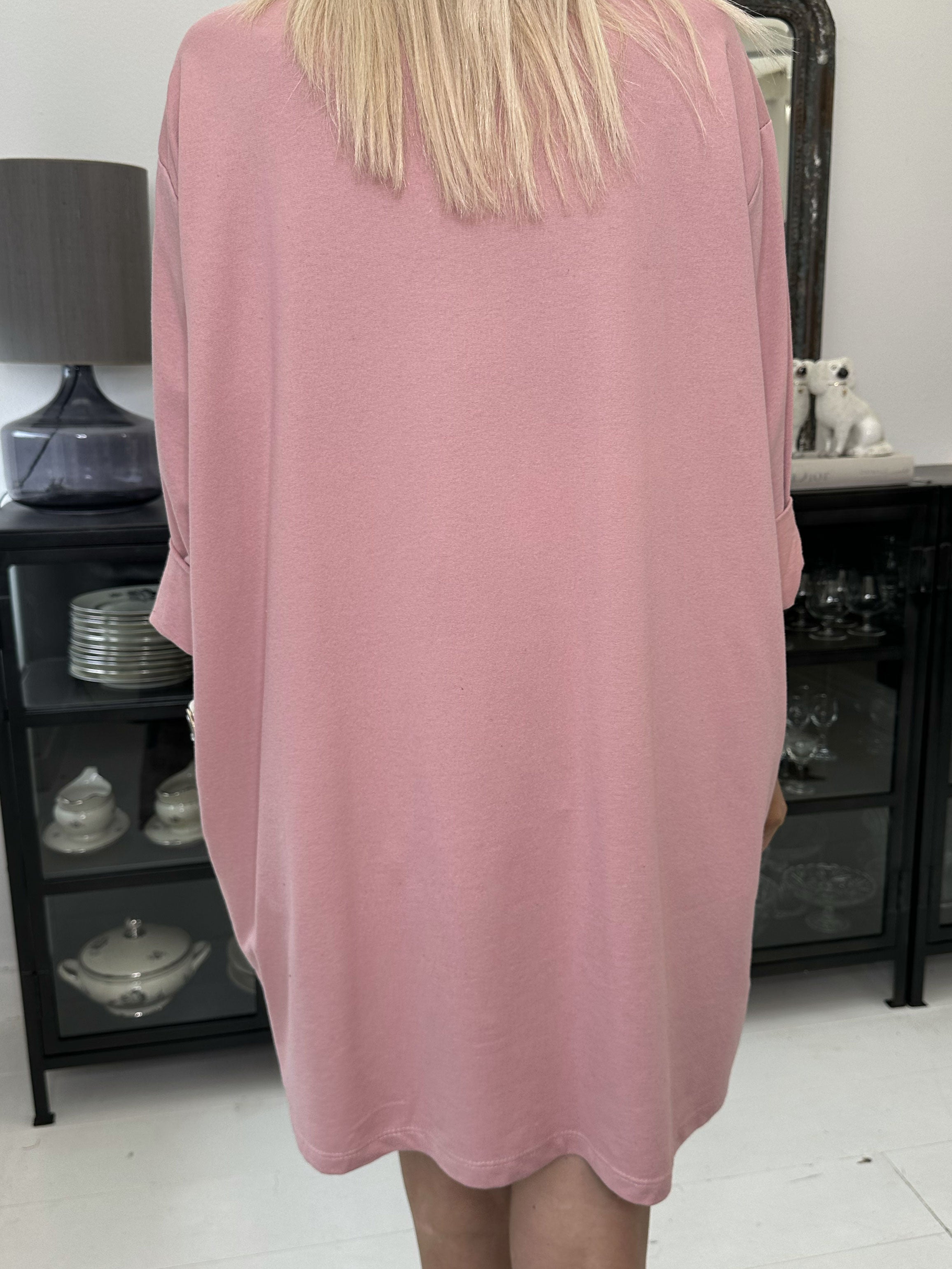 Hearty Dress - Söt bomullsklänning med hjärtmönster och långa ärmar