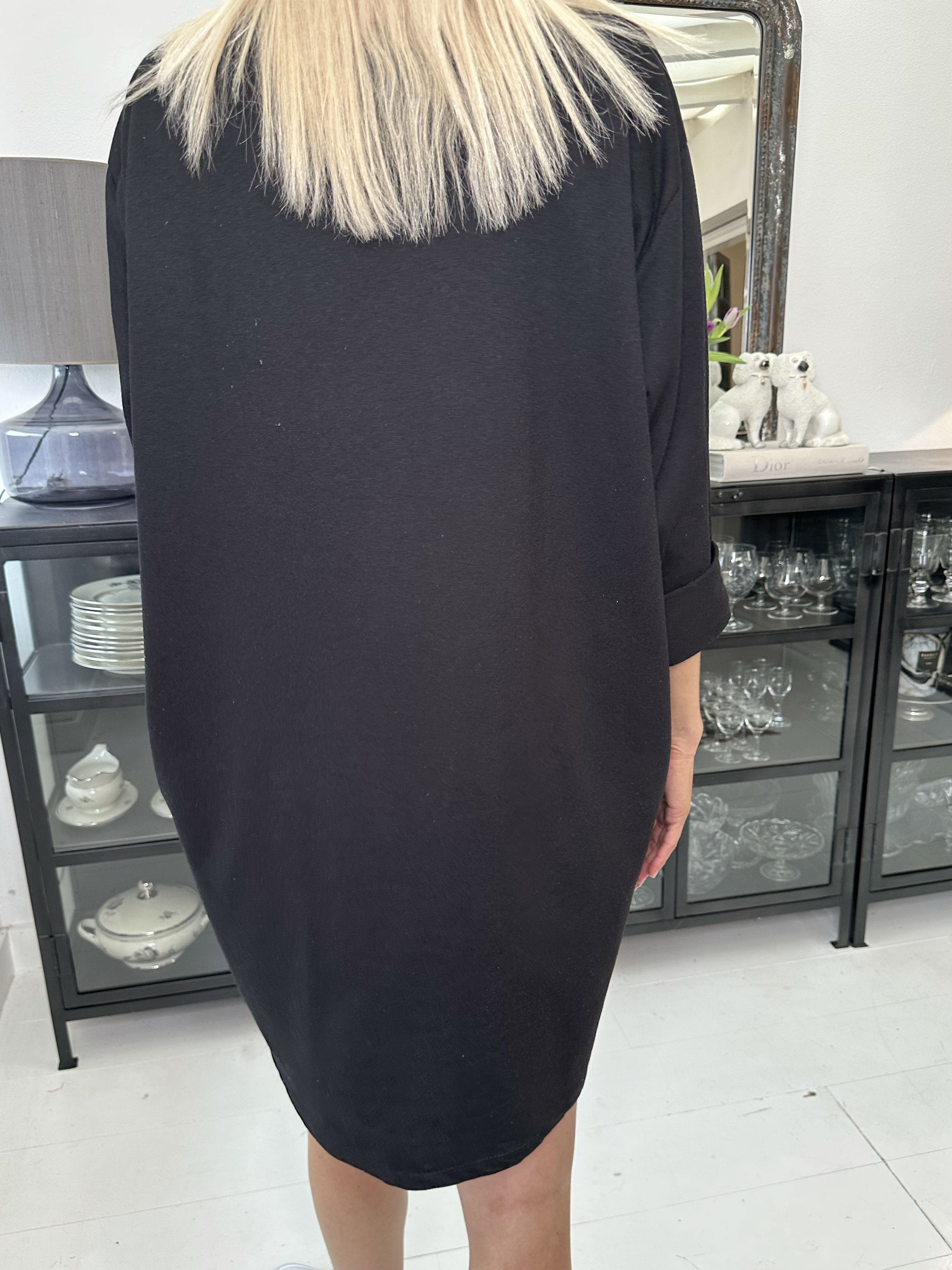 Hearty Dress - Söt bomullsklänning med hjärtmönster och långa ärmar