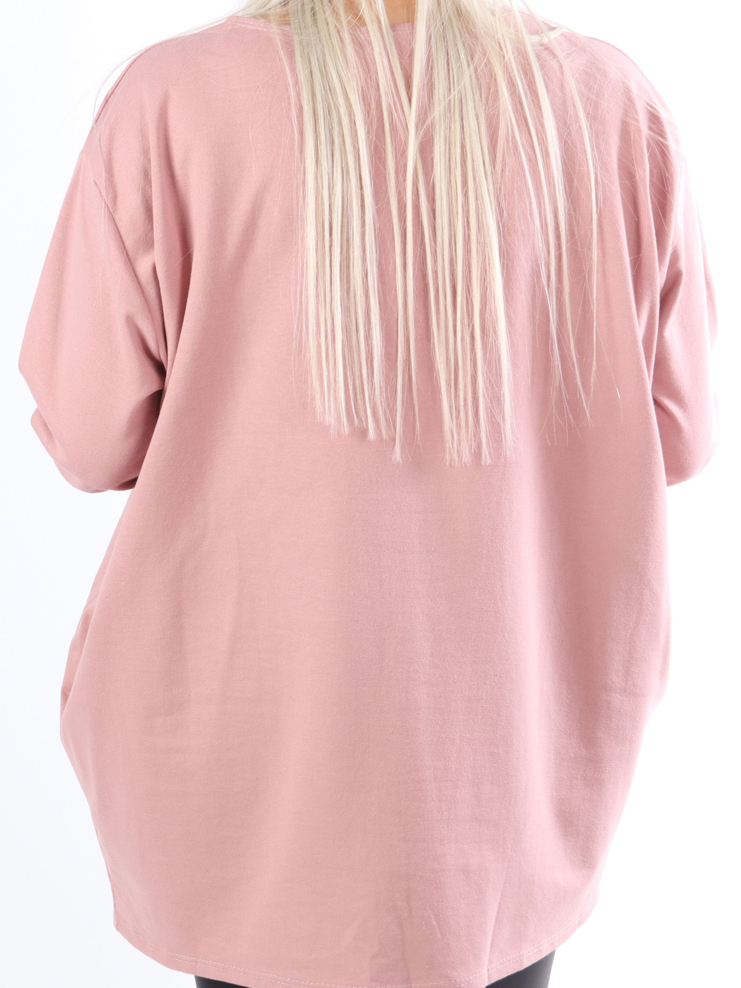 Hearty - Plus size joggingblus med silvertryck framtill