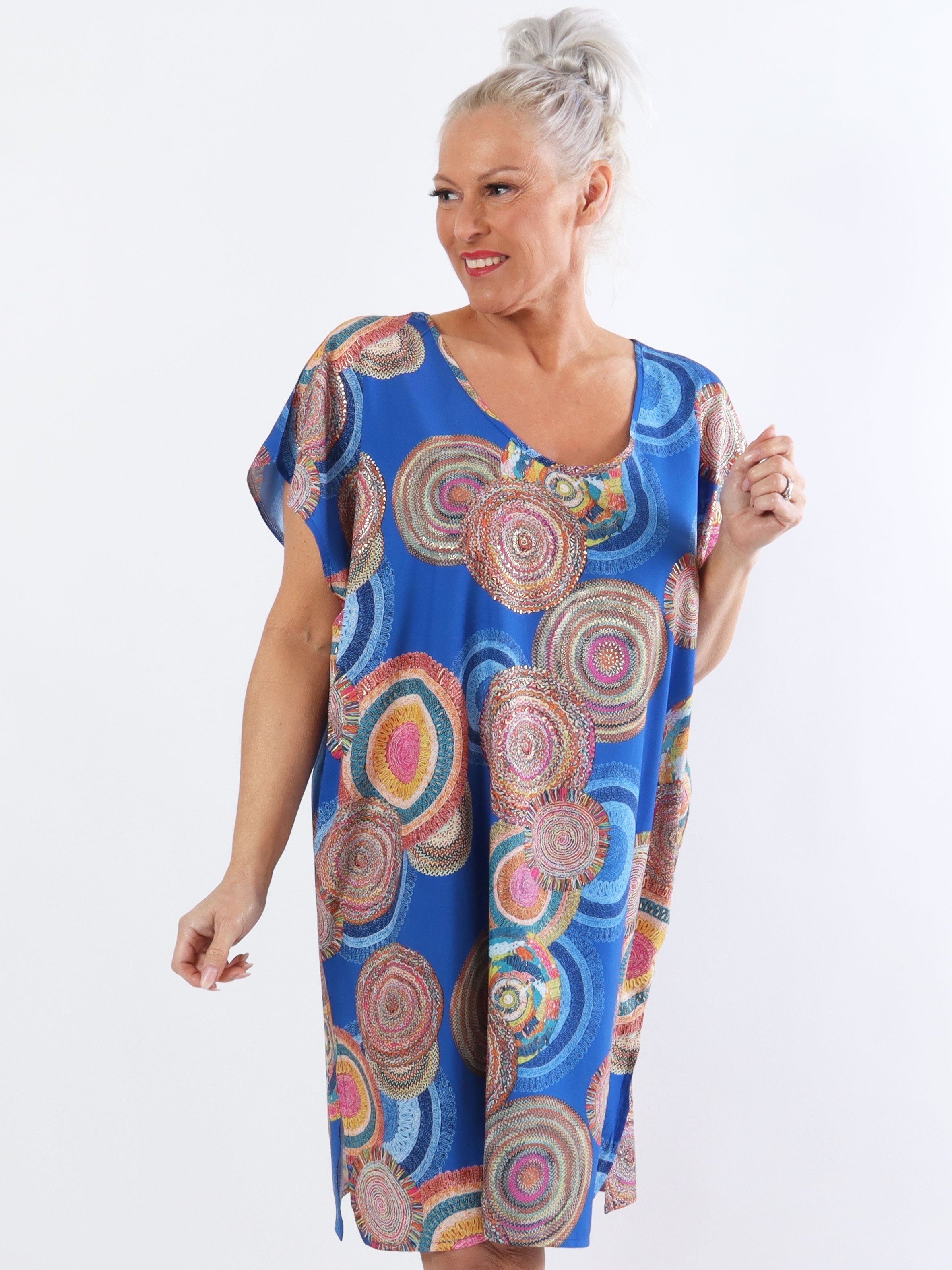 Helena - Lätt och luftig plus size klänning i siden - Green