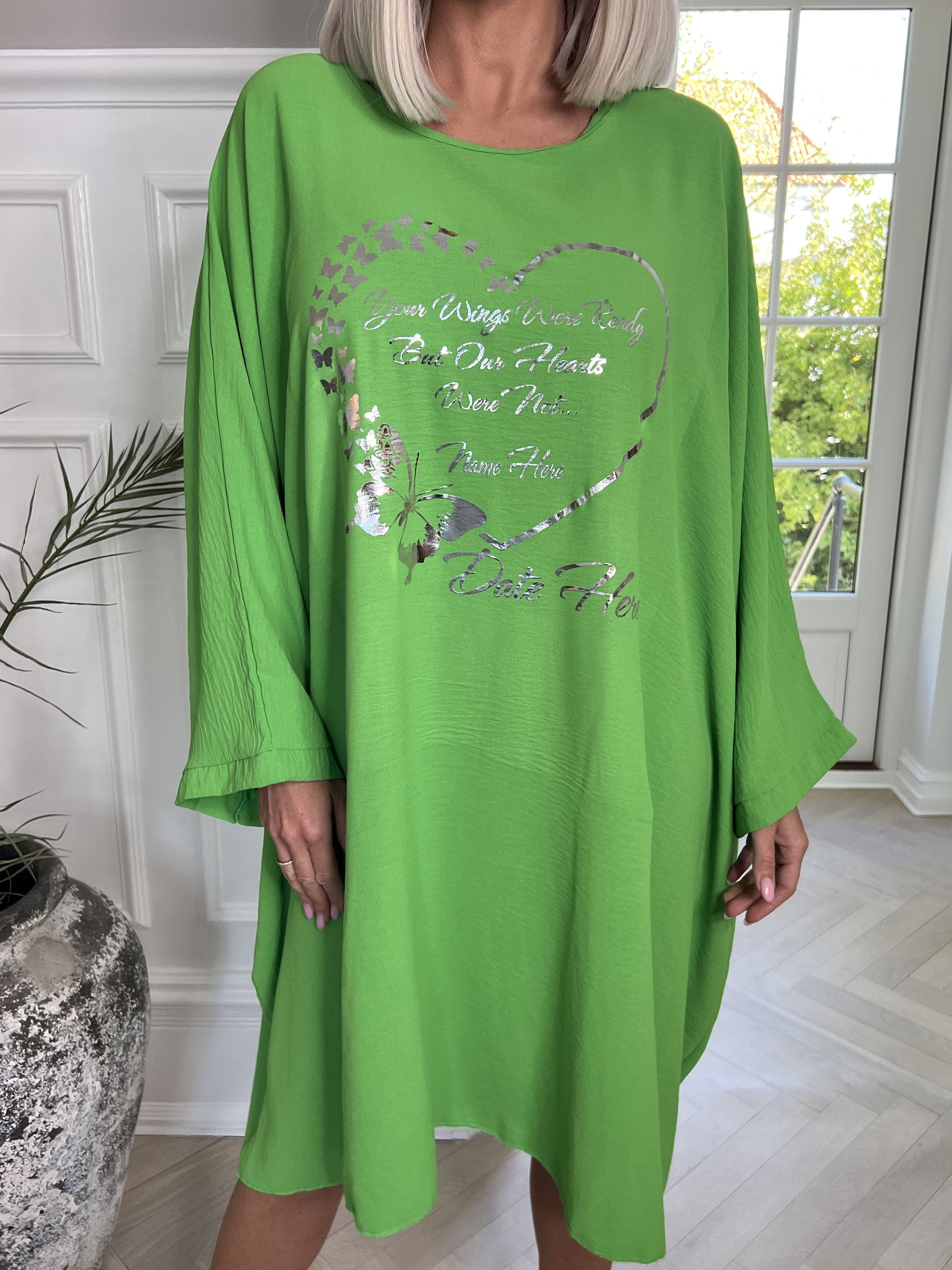 Hope - Oversize klänning med motiv - Beige