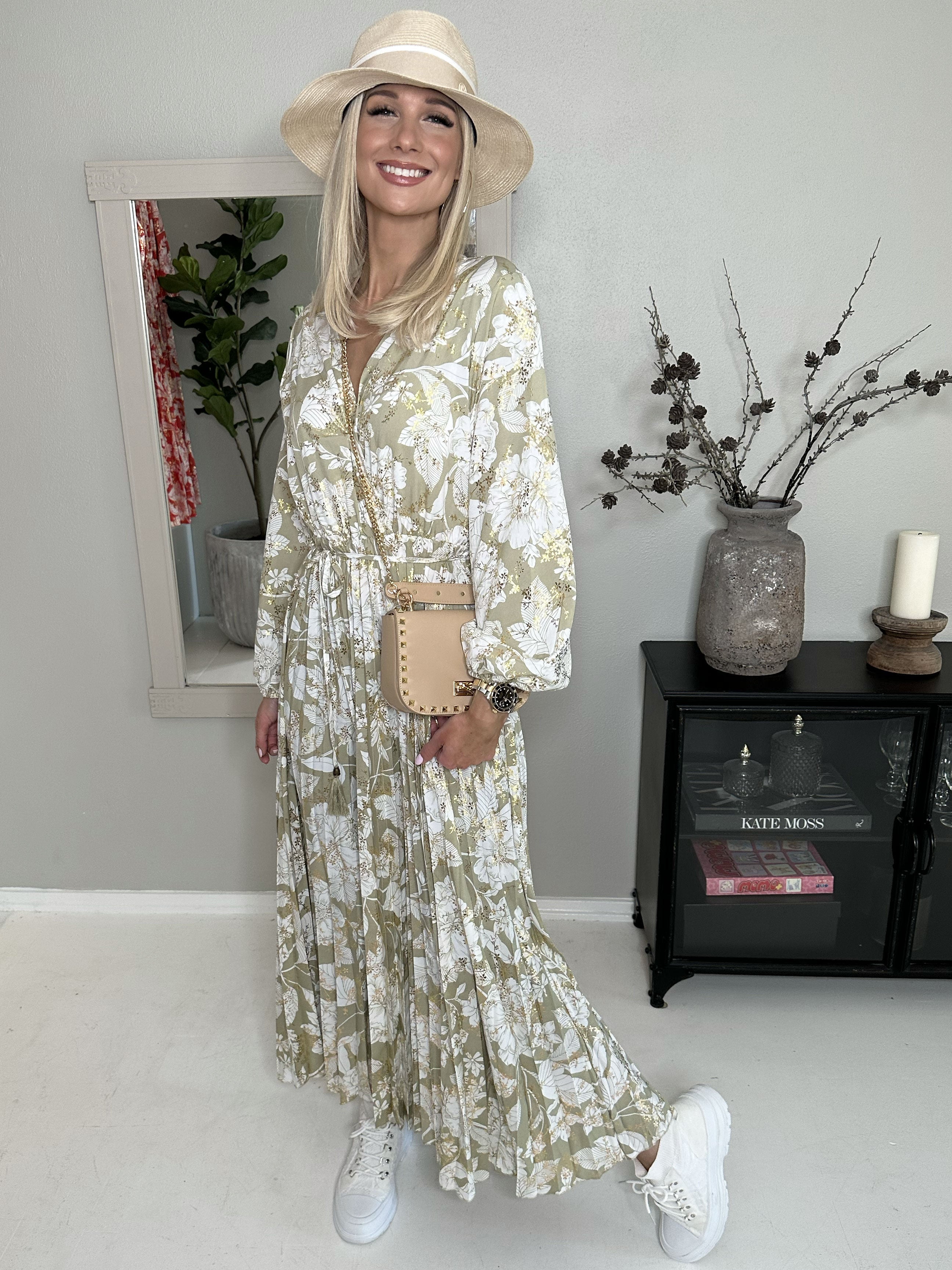 Marinella Flower - Vacker lång klänning med blomstermotiv