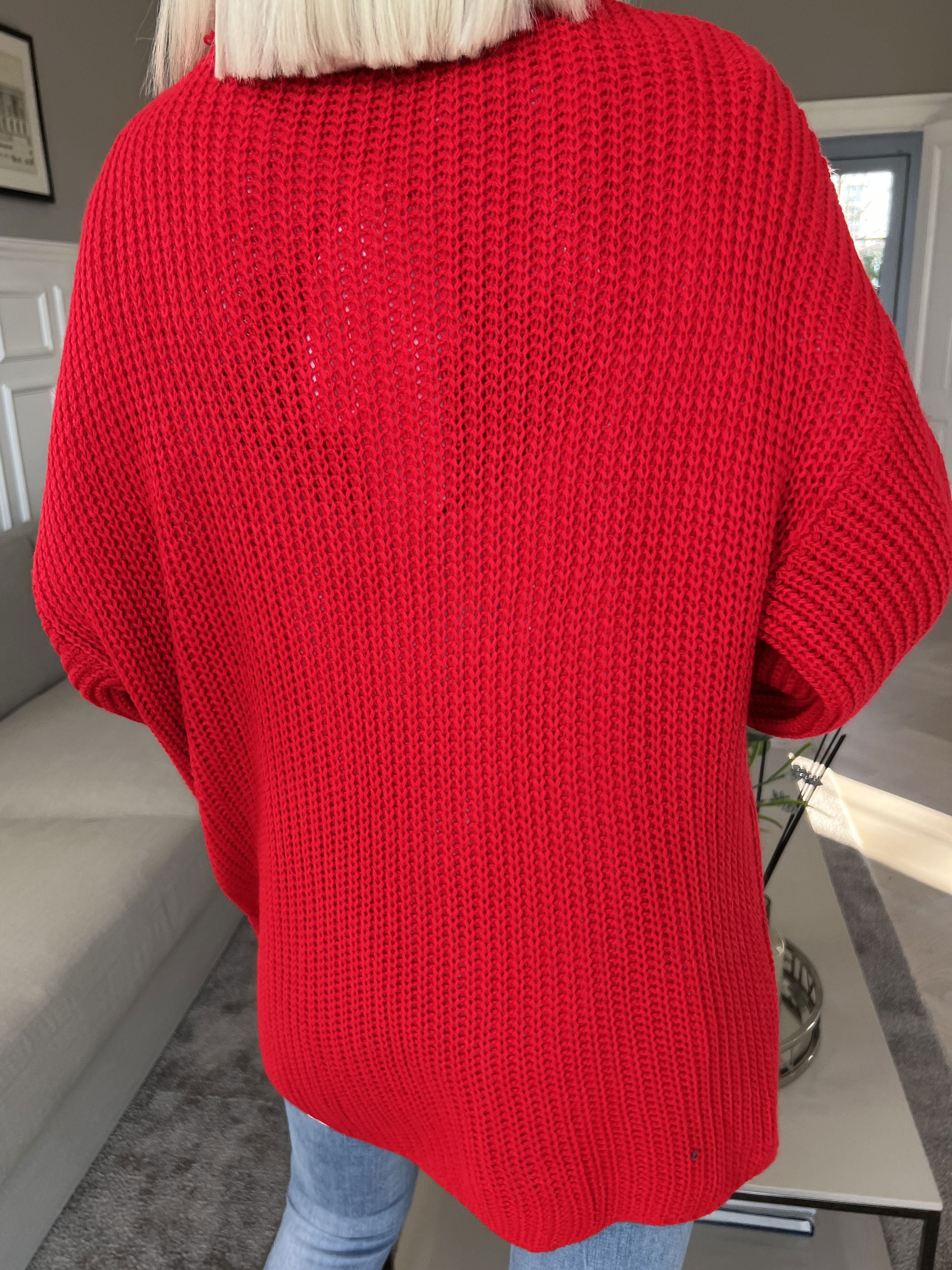 Sally Short - Söt stickad kofta med ballongärmar