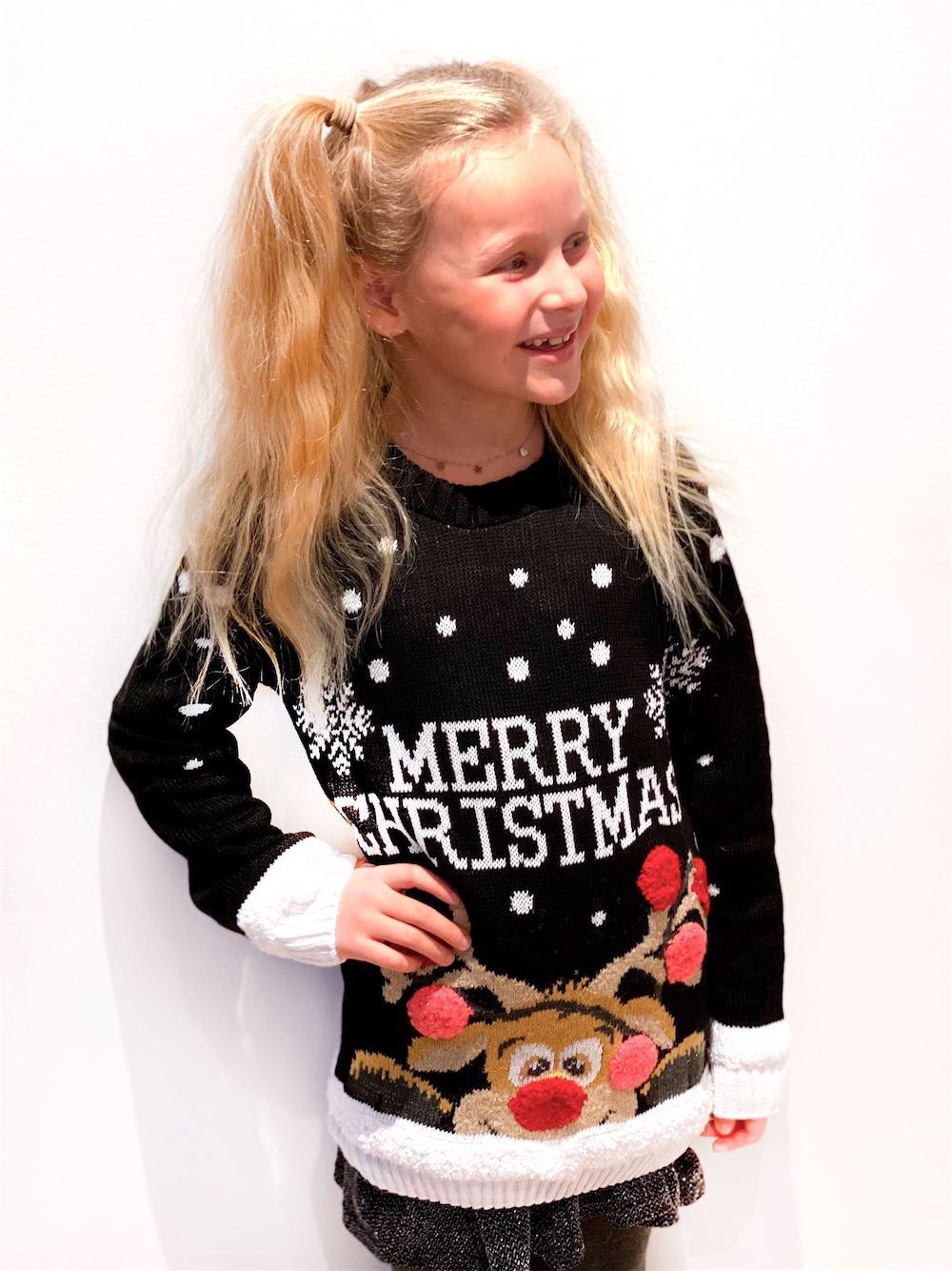 Jul - Svart julgris med renar och snöflingor