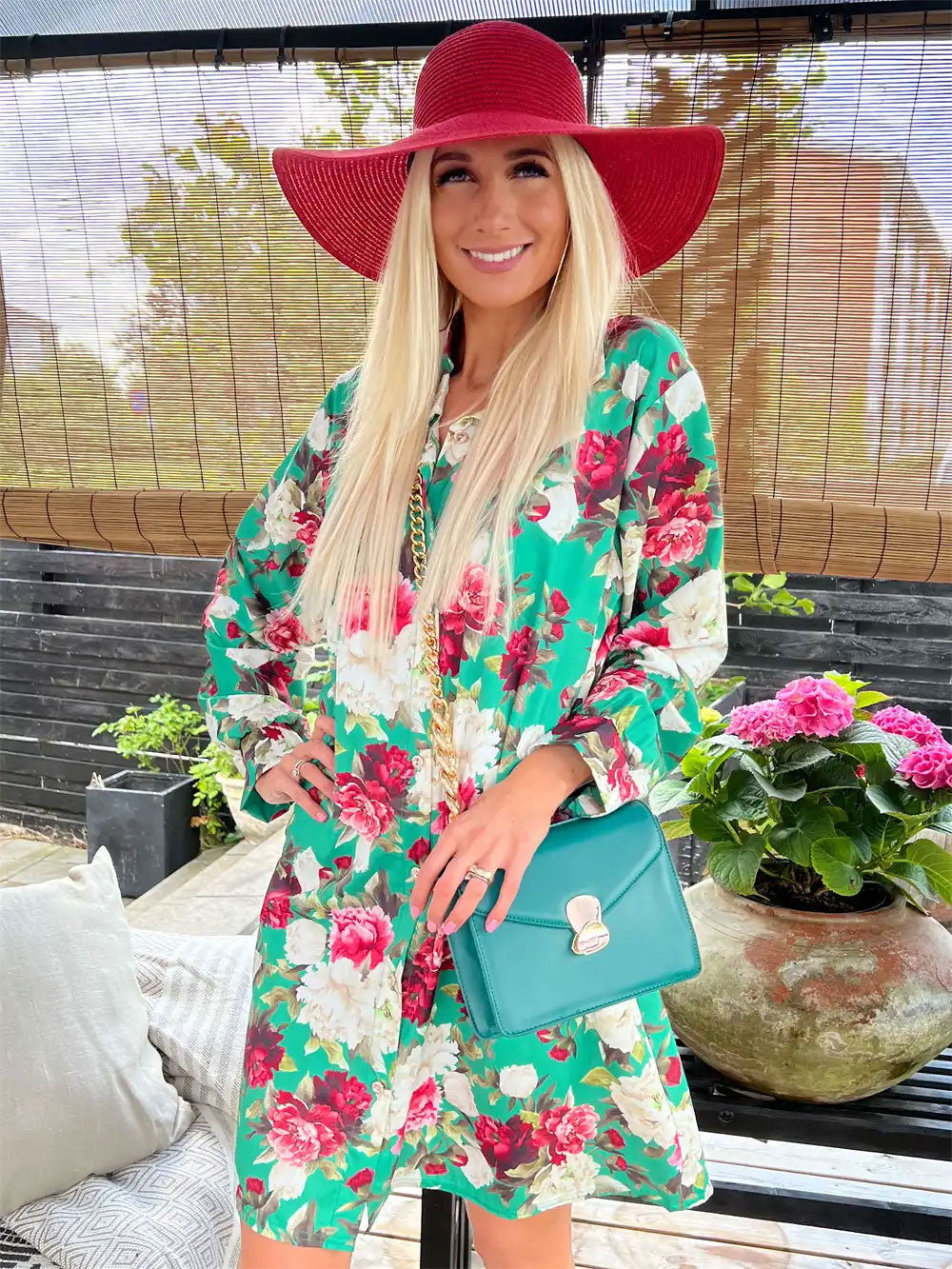 Marie - Skjortklänning med blommönster