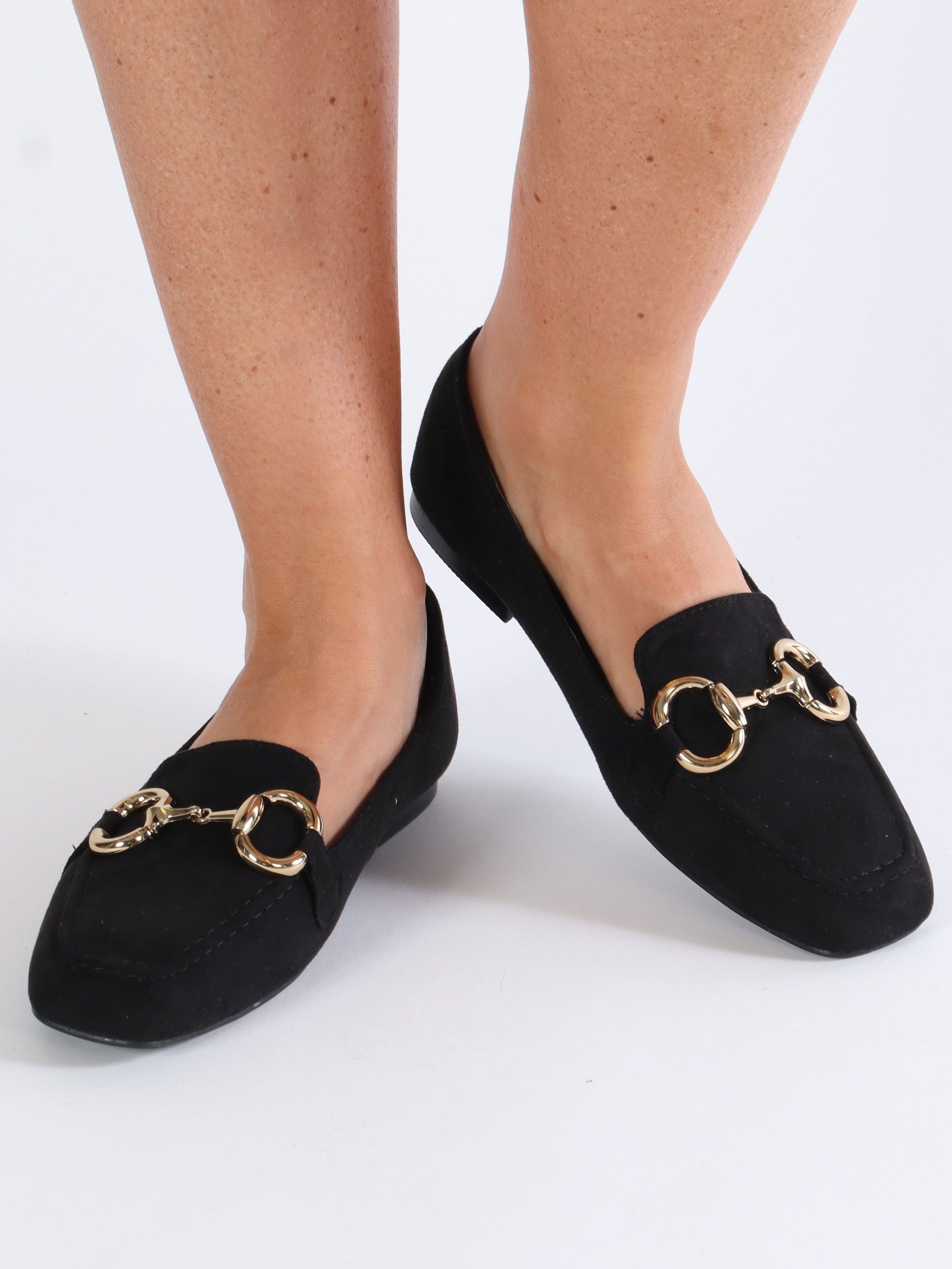 Rosaria - Fina mockasiner med guldbit