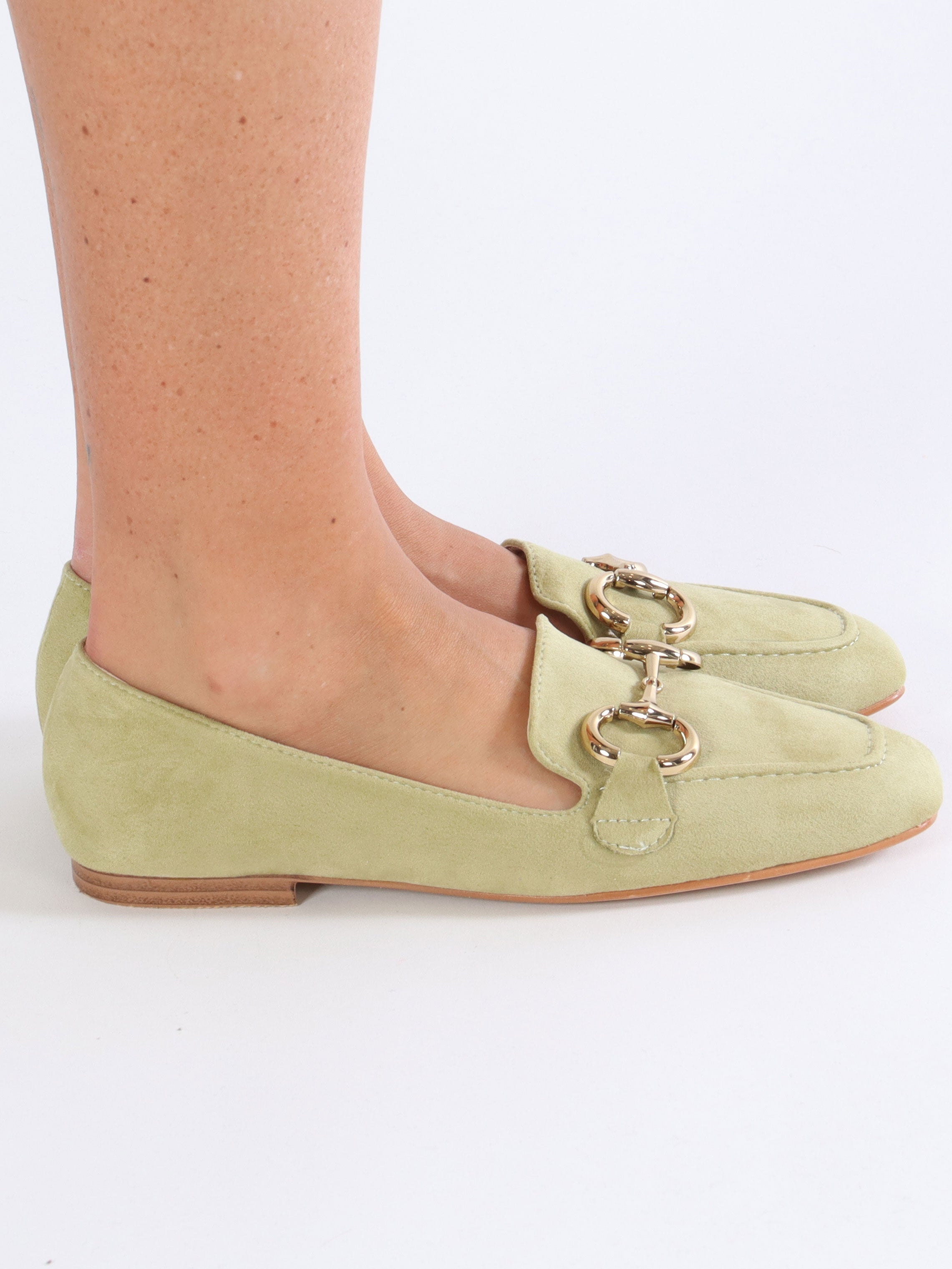 Rosaria - Fina mockasiner med guldbit