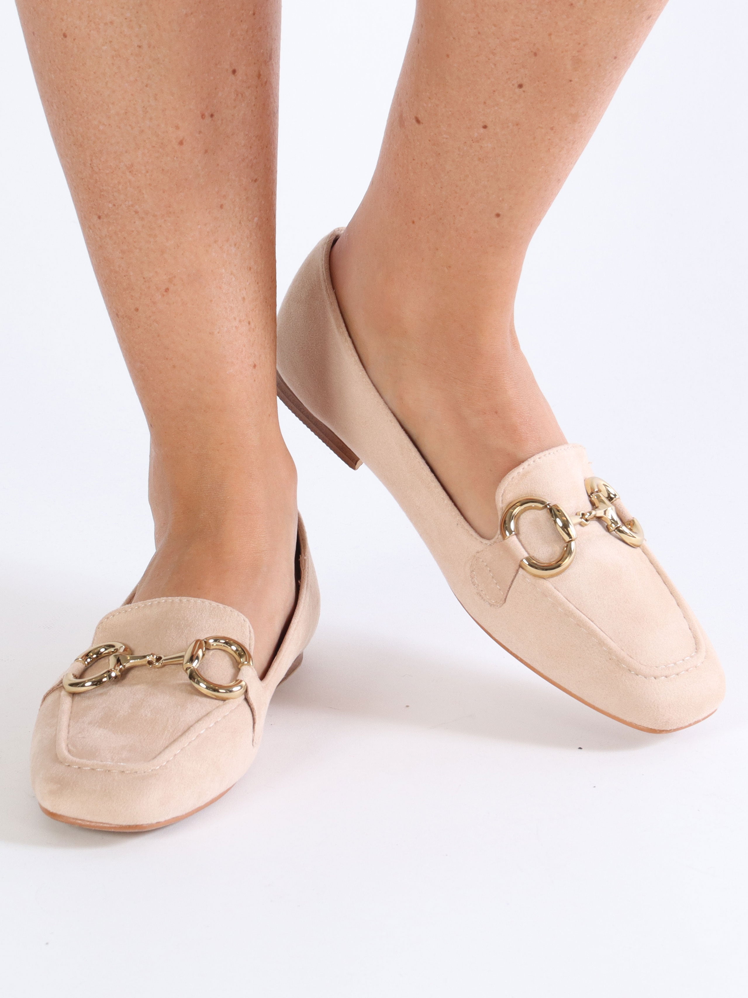 Rosaria - Fina mockasiner med guldbit