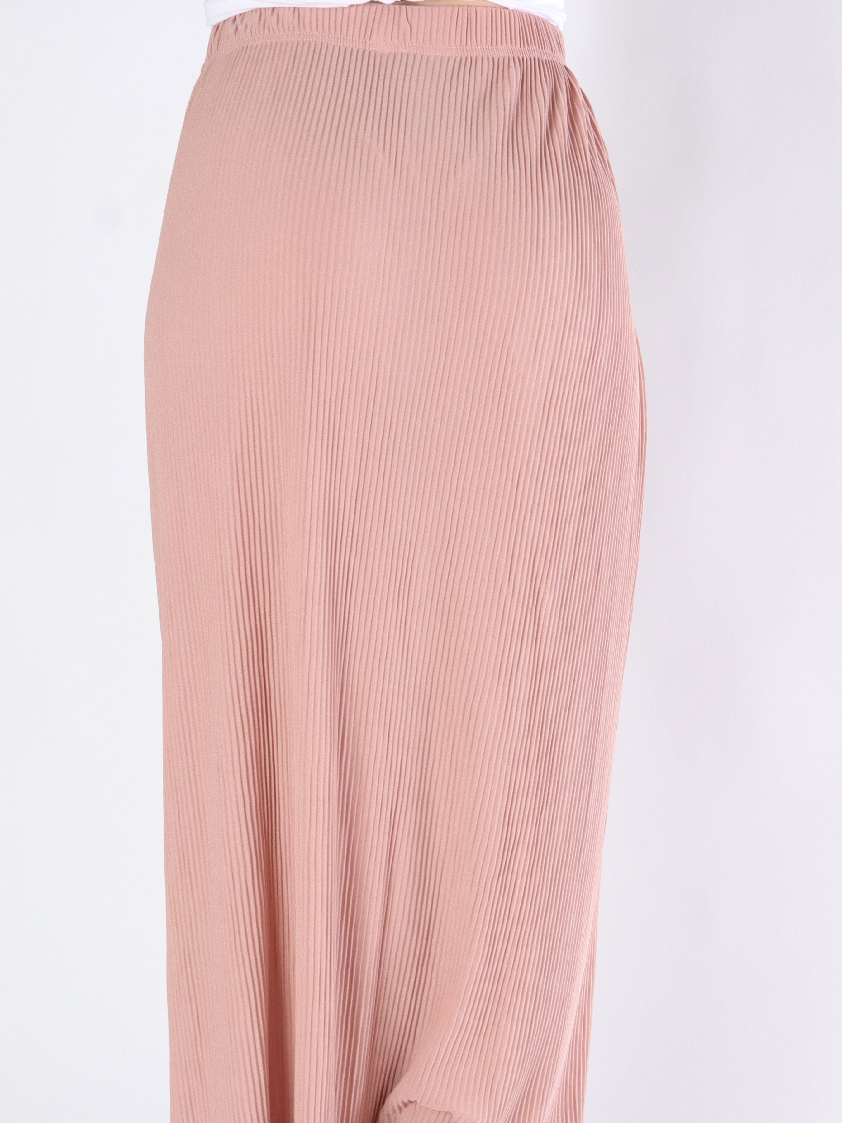 Andrea - Lång plisserad kjol med knappar