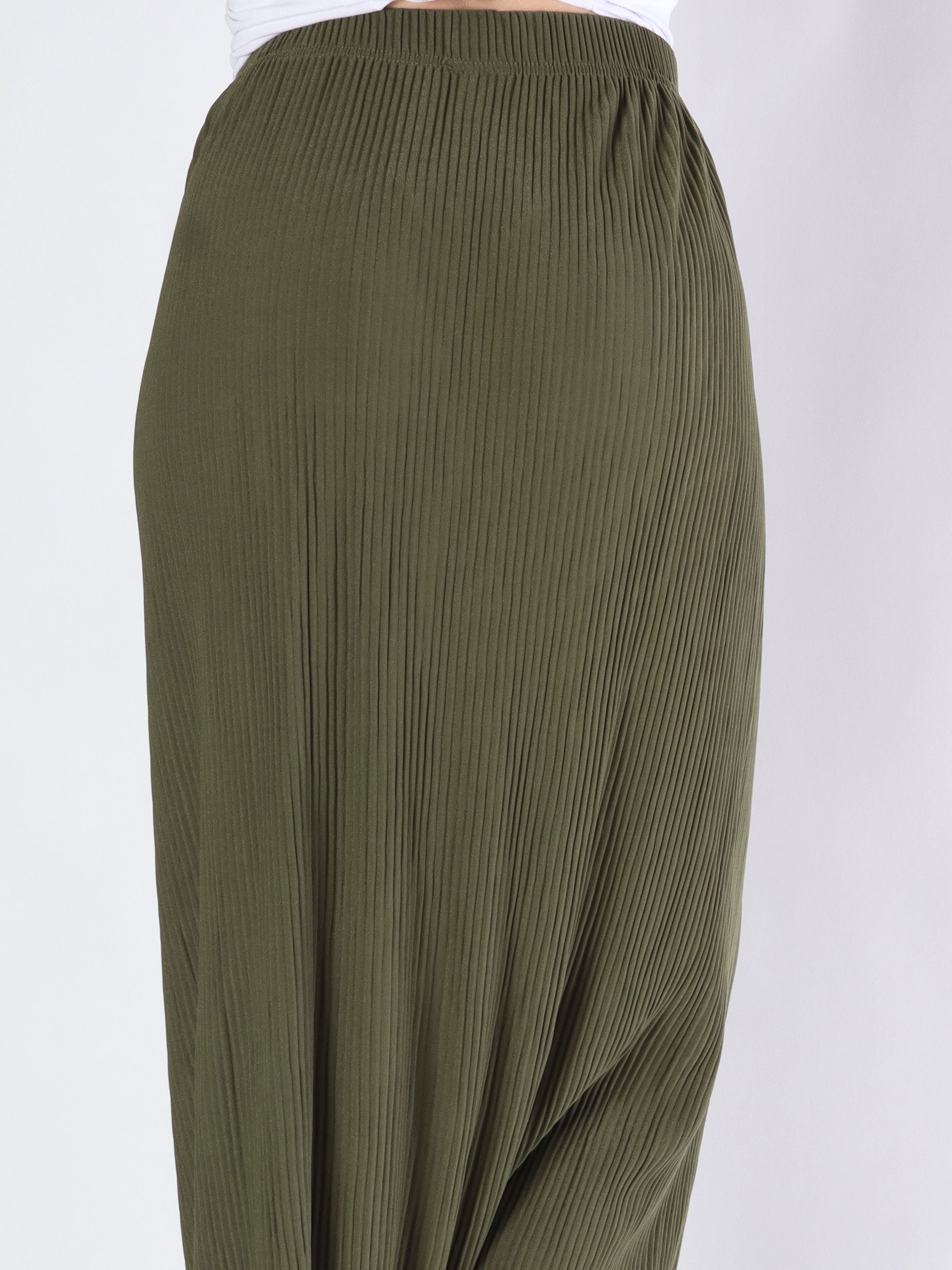 Andrea - Lång plisserad kjol med knappar