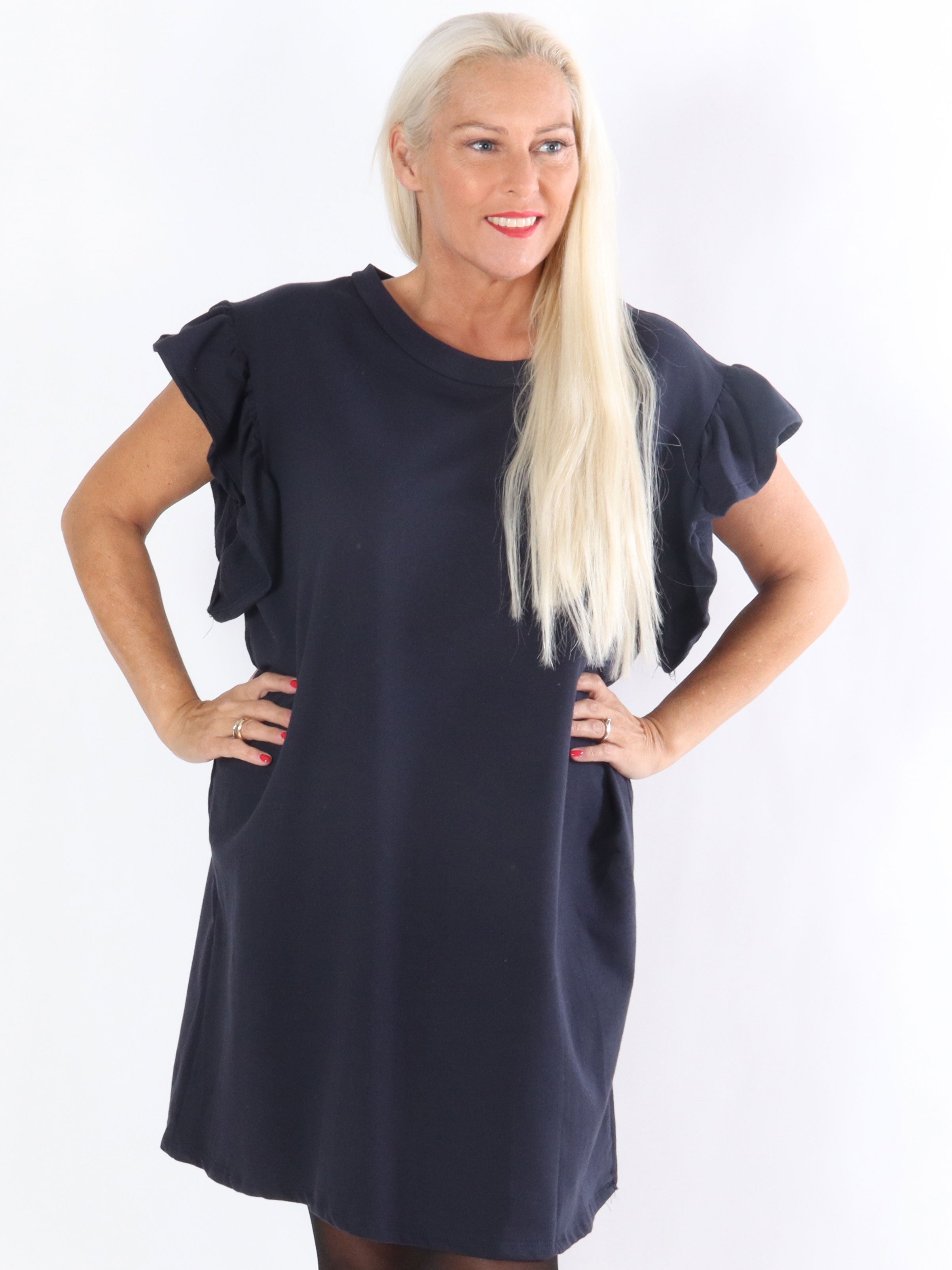 Sus - Armégrön tunikaklänning med söta volangärmar