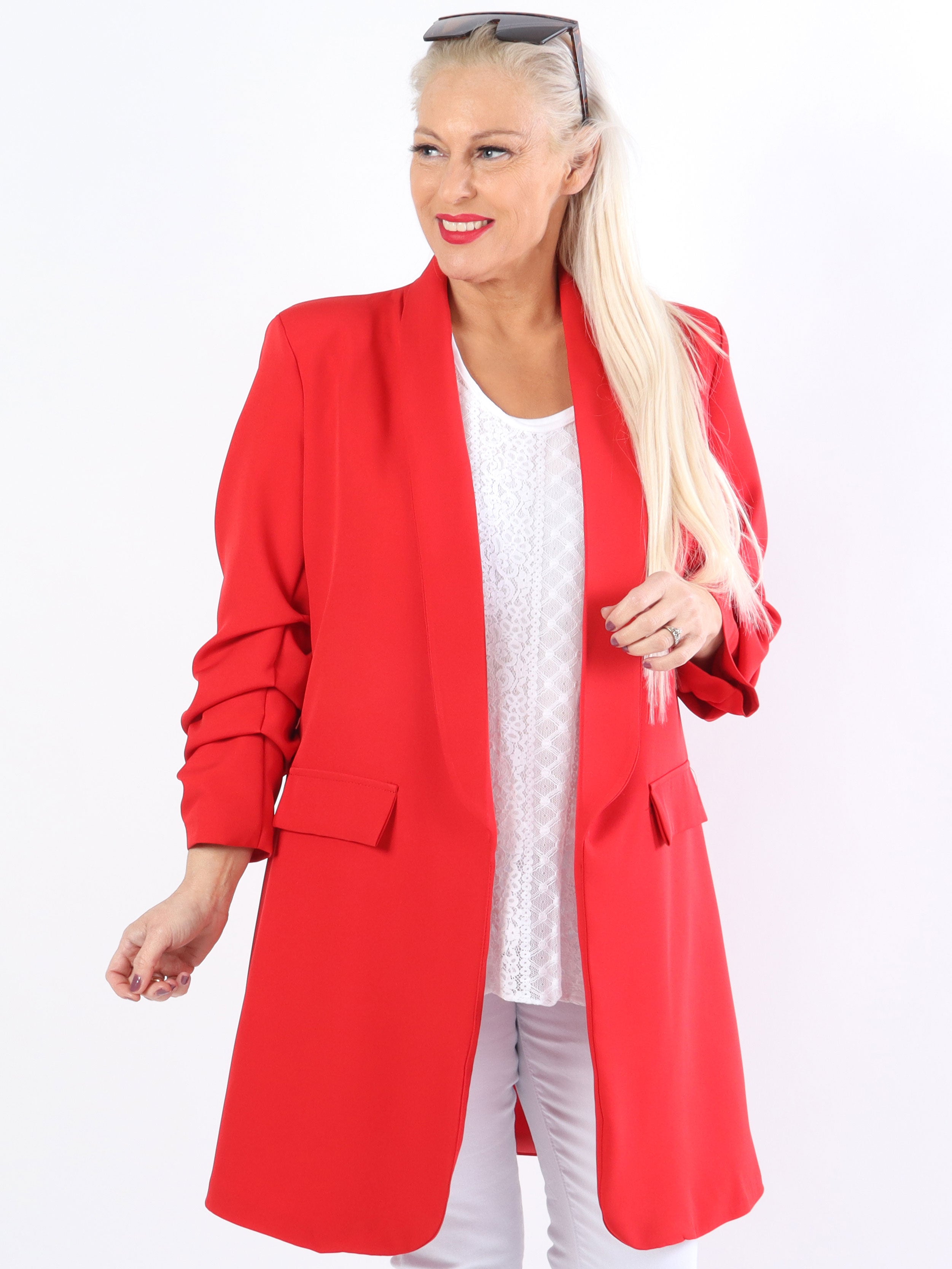 Mila Long - Snygg blazer med veck på ärmen