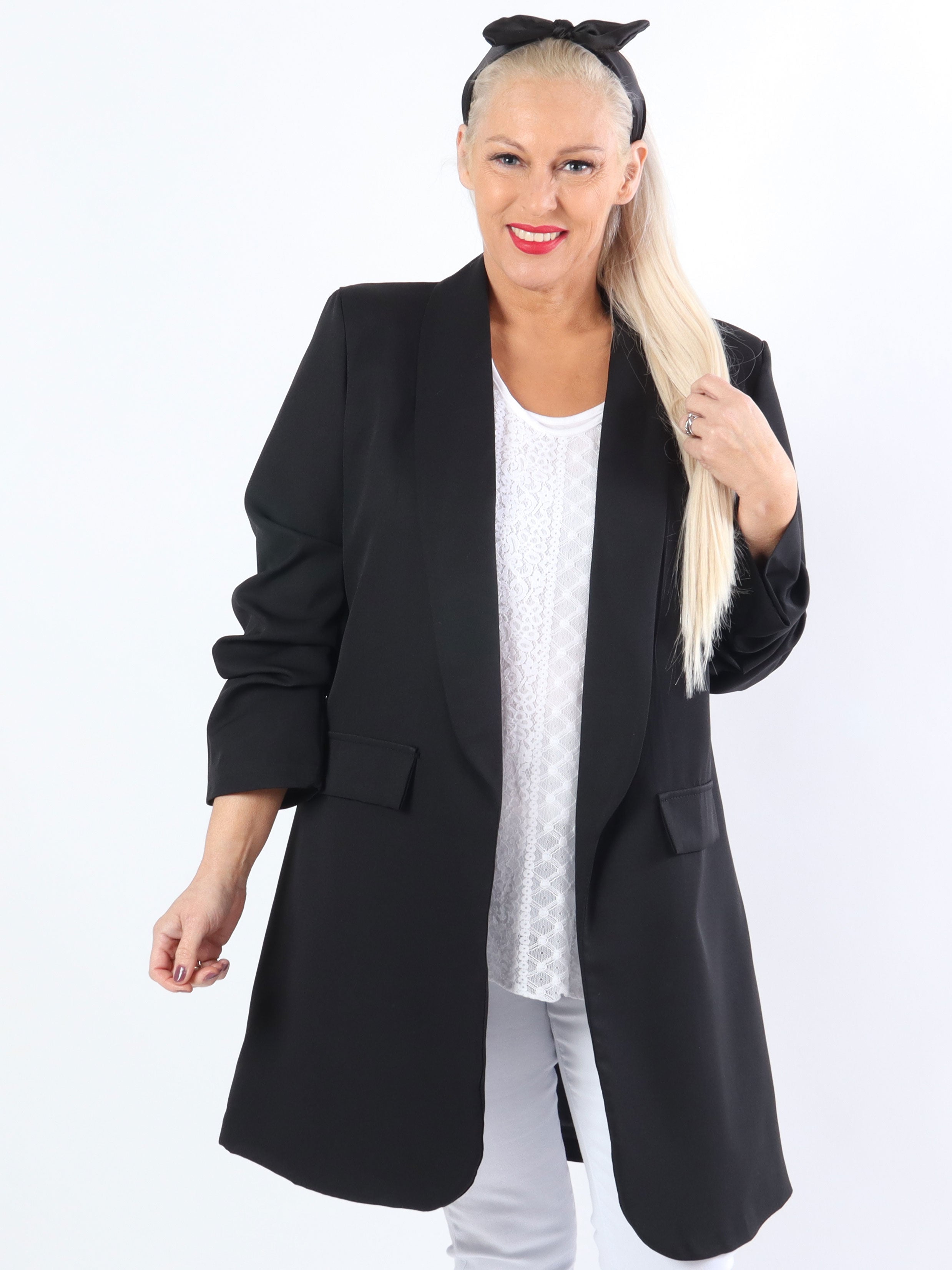 Mila Long - Snygg blazer med veck på ärmen