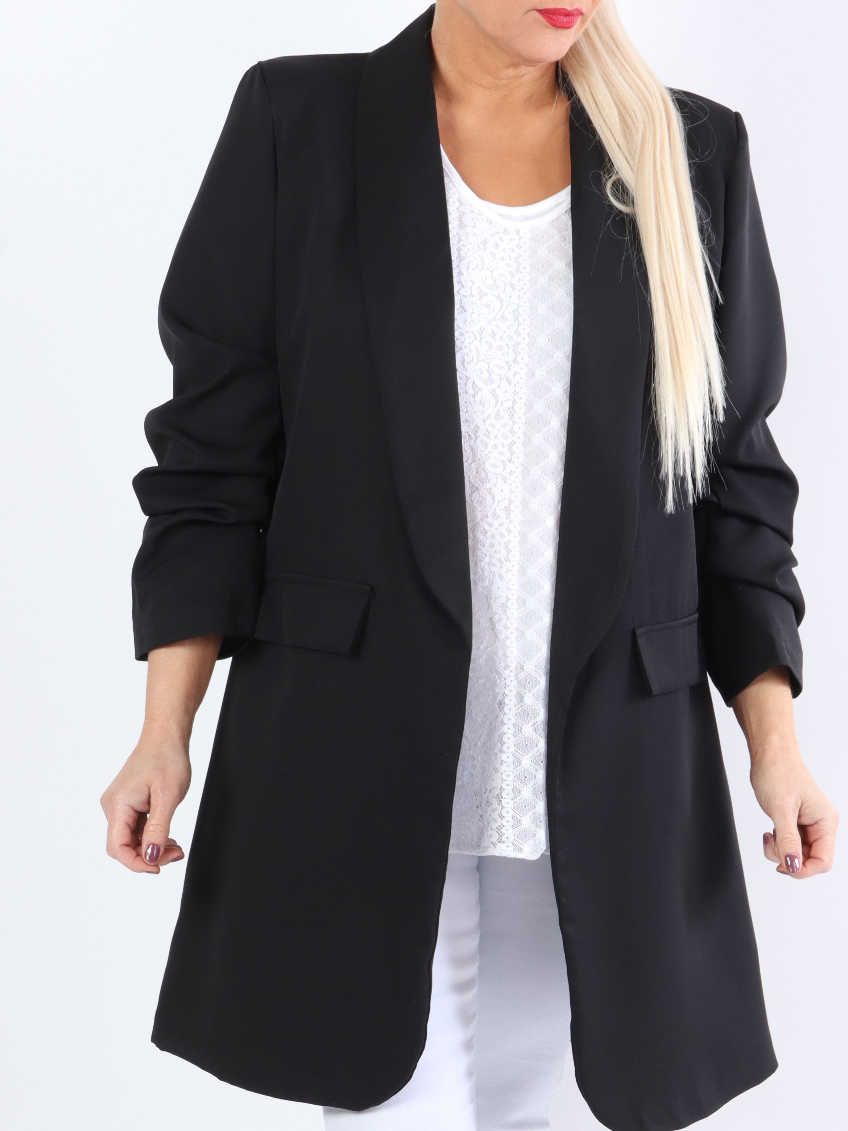 Mila Long - Snygg blazer med veck på ärmen