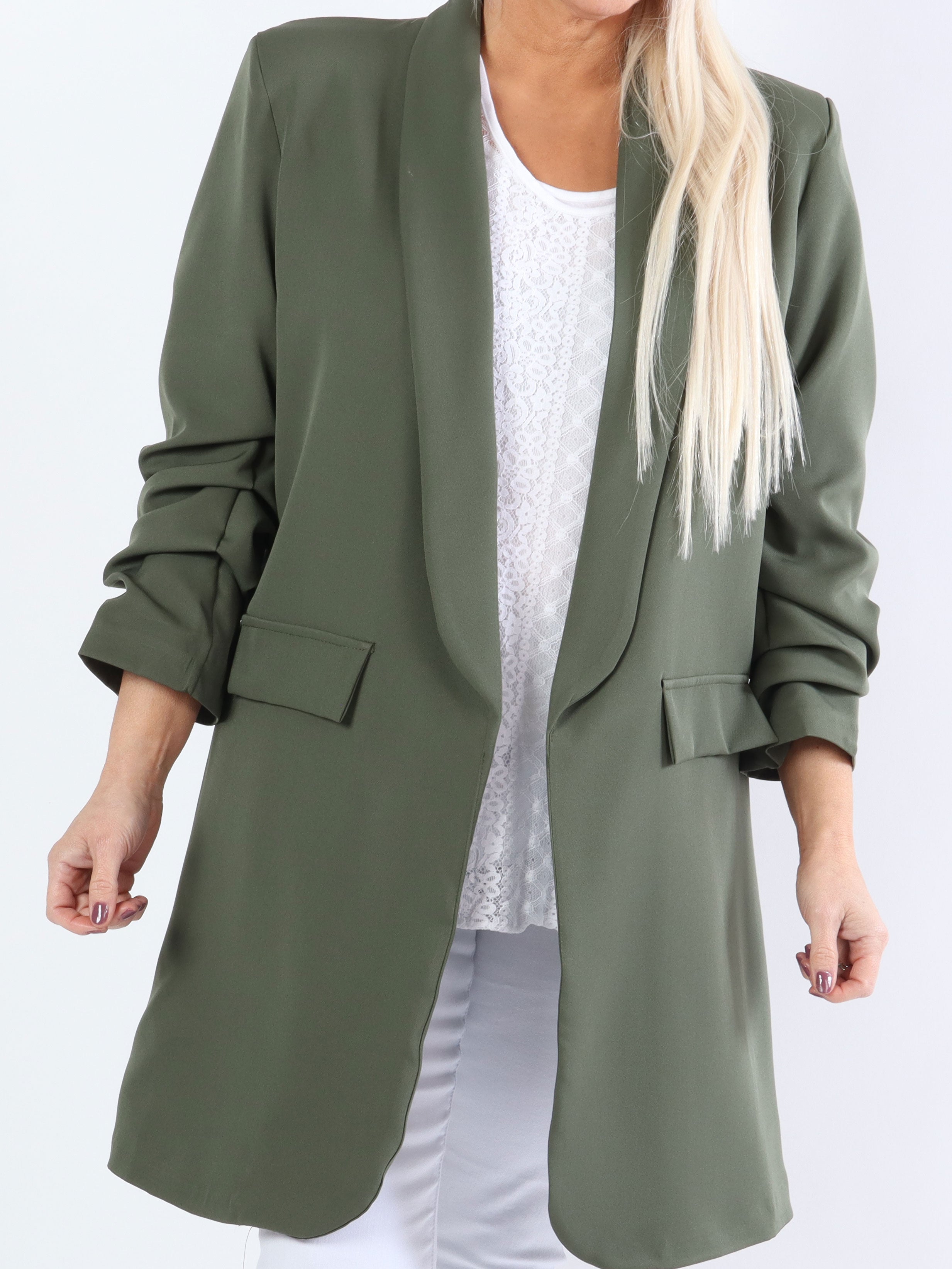 Mila Long - Snygg blazer med veck på ärmen