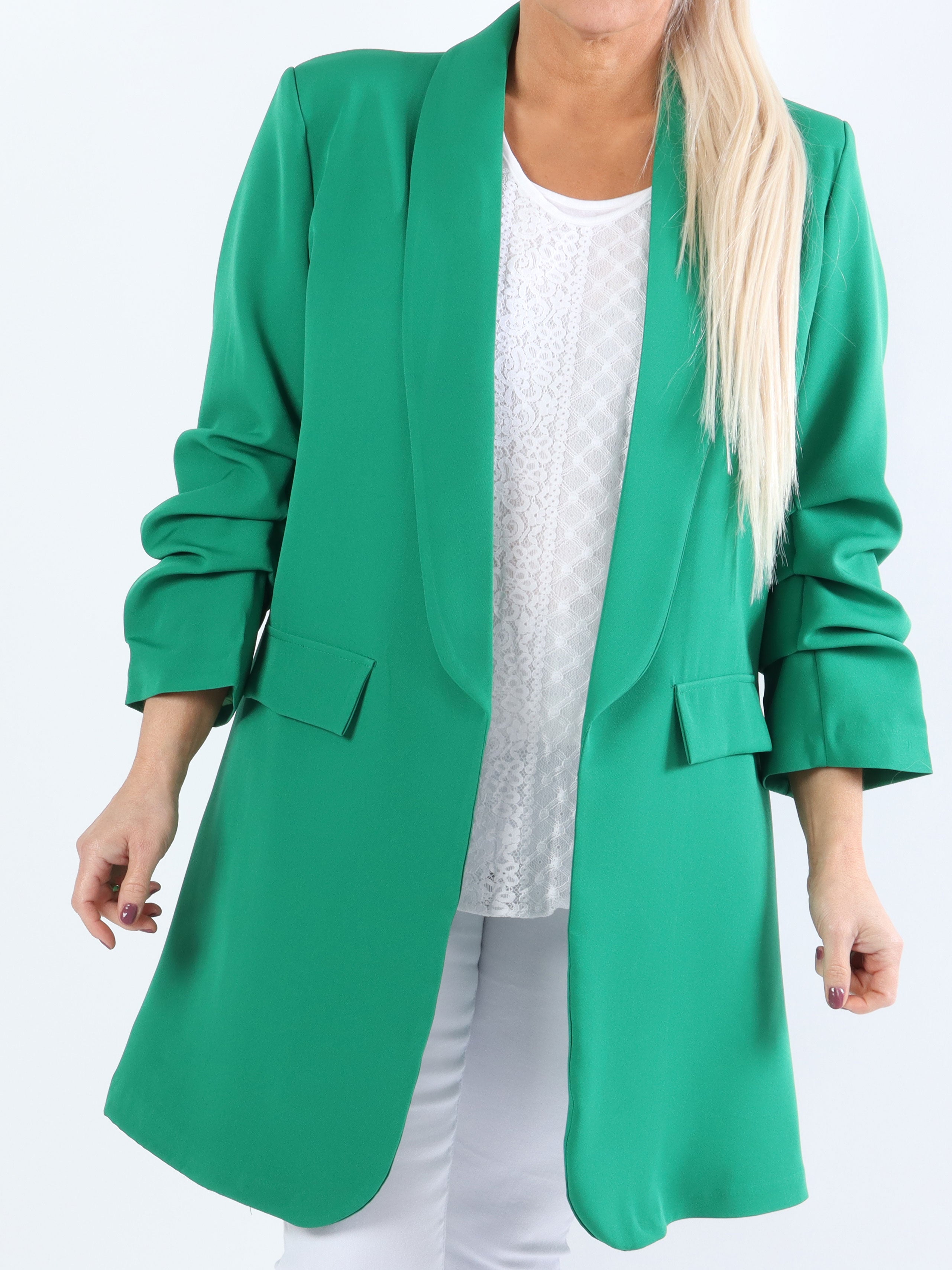 Mila Long - Snygg blazer med veck på ärmen