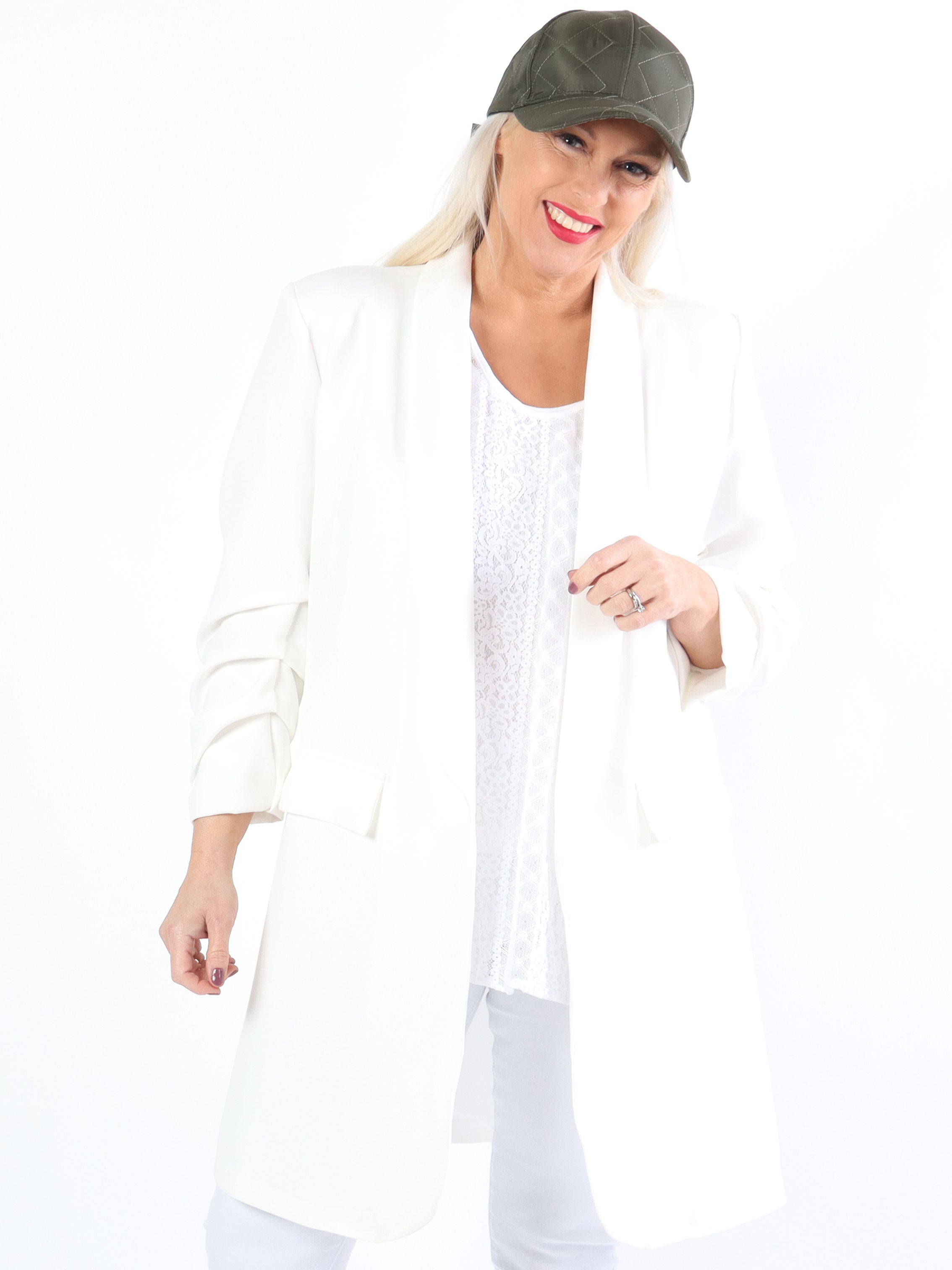 Mila Long - Snygg blazer med veck på ärmen