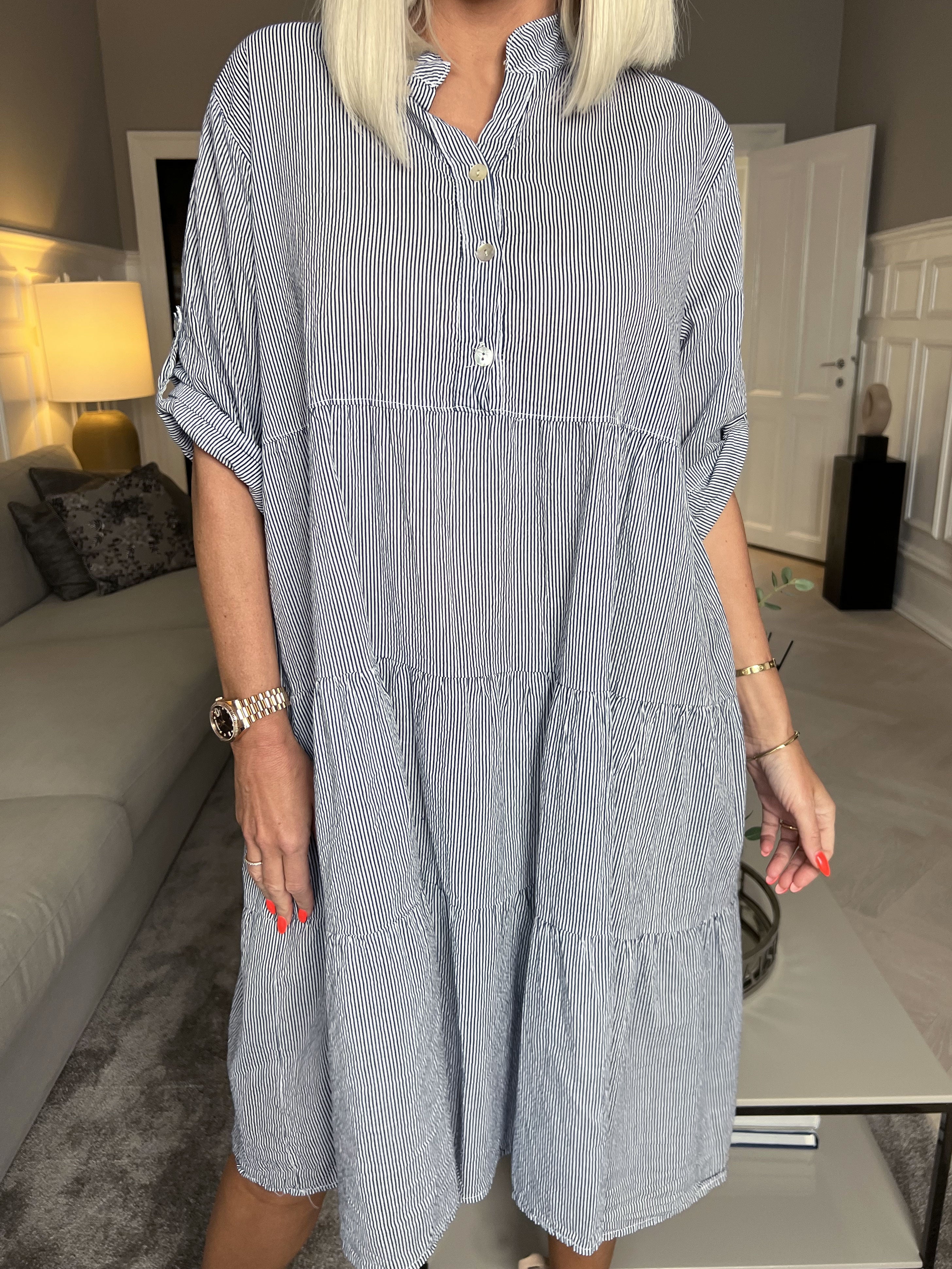 Cataleya - Söt randig skjortklänning i bomull