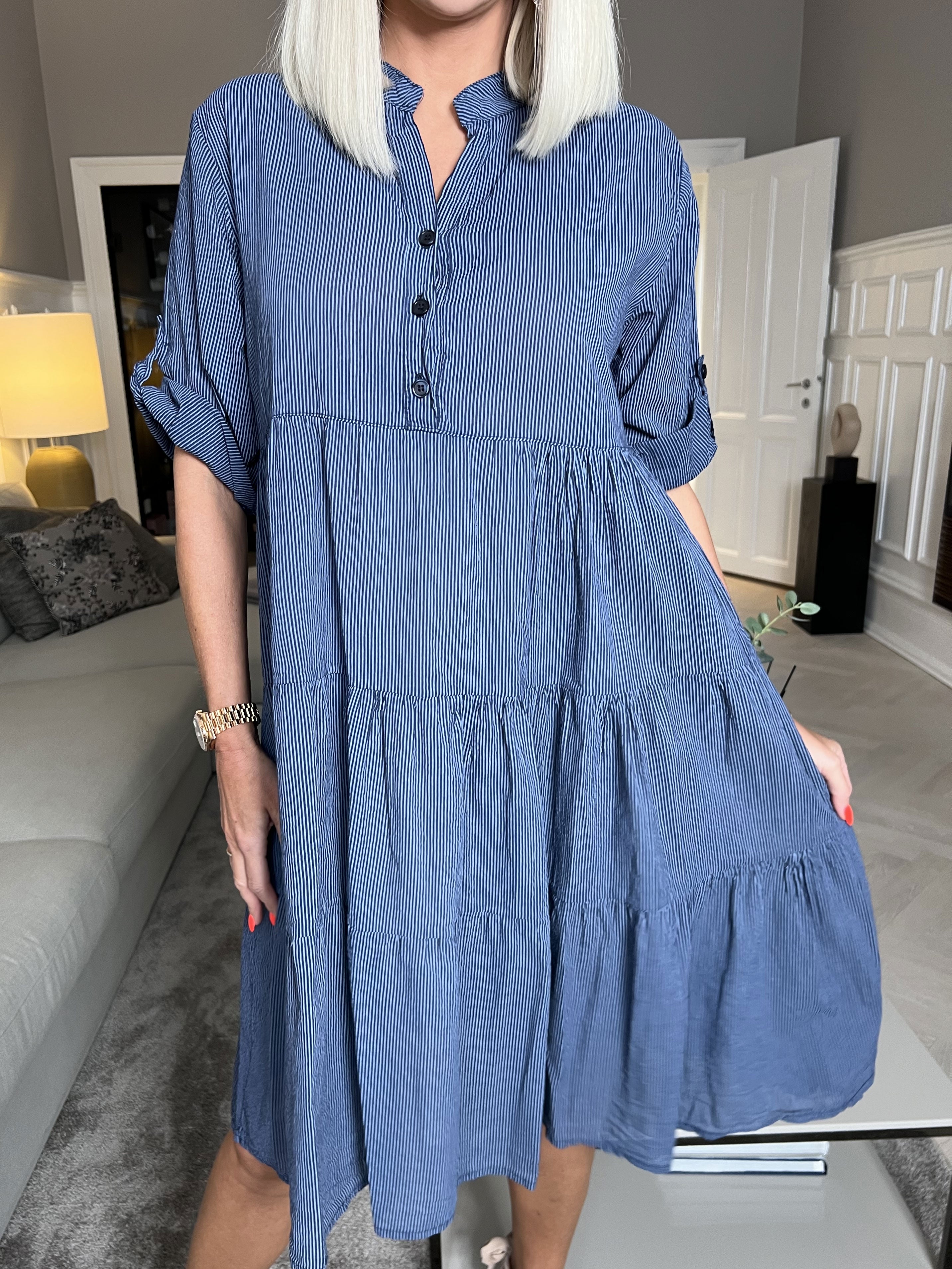 Cataleya - Söt randig skjortklänning i bomull