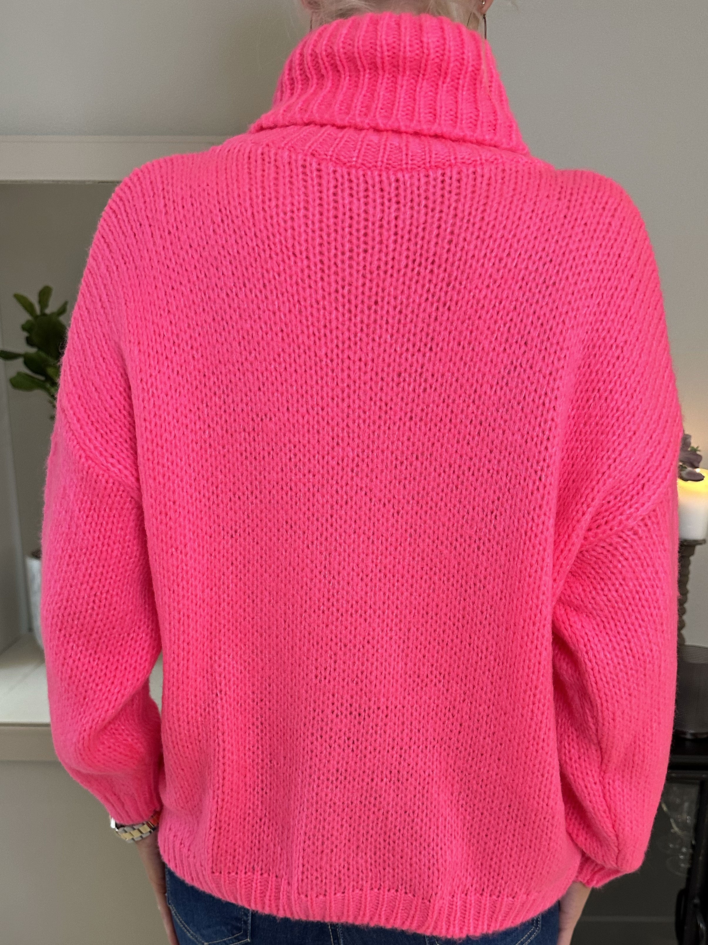 Marlena - Söt, mjuk stickning med rullkrage - Green