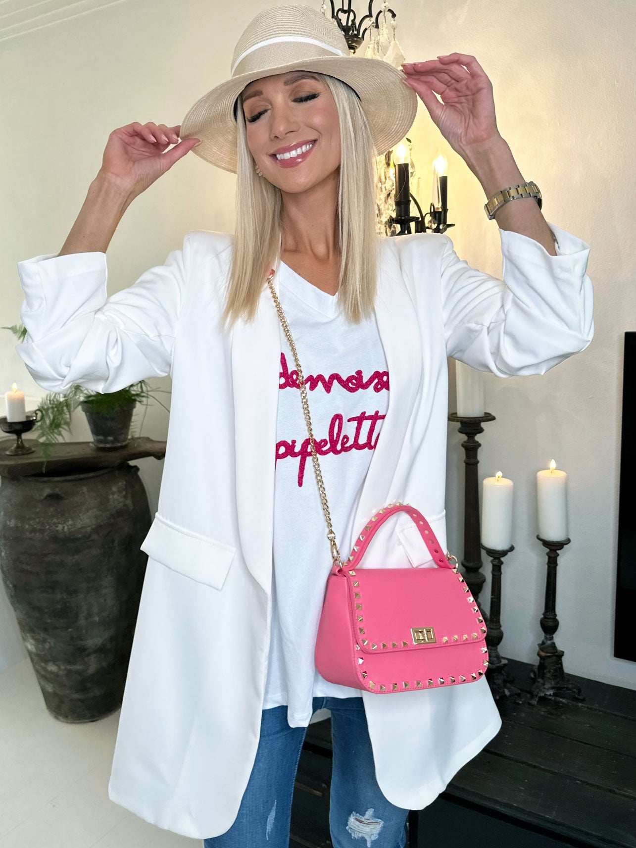 Mila Long - Snygg blazer med veck på ärmen