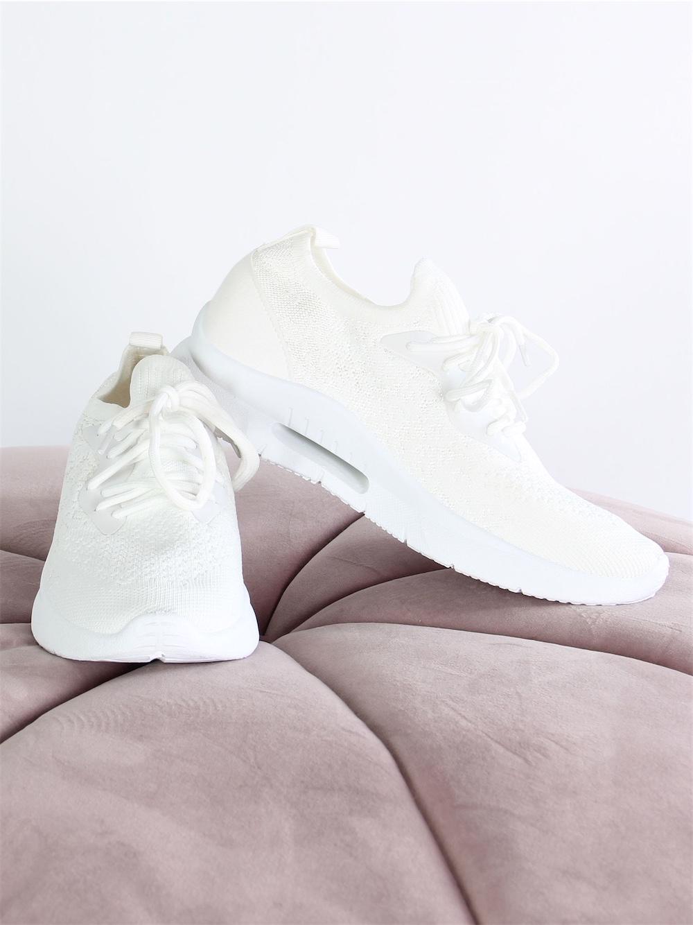 Evelyn - Grå strumpskor med vit solid sula