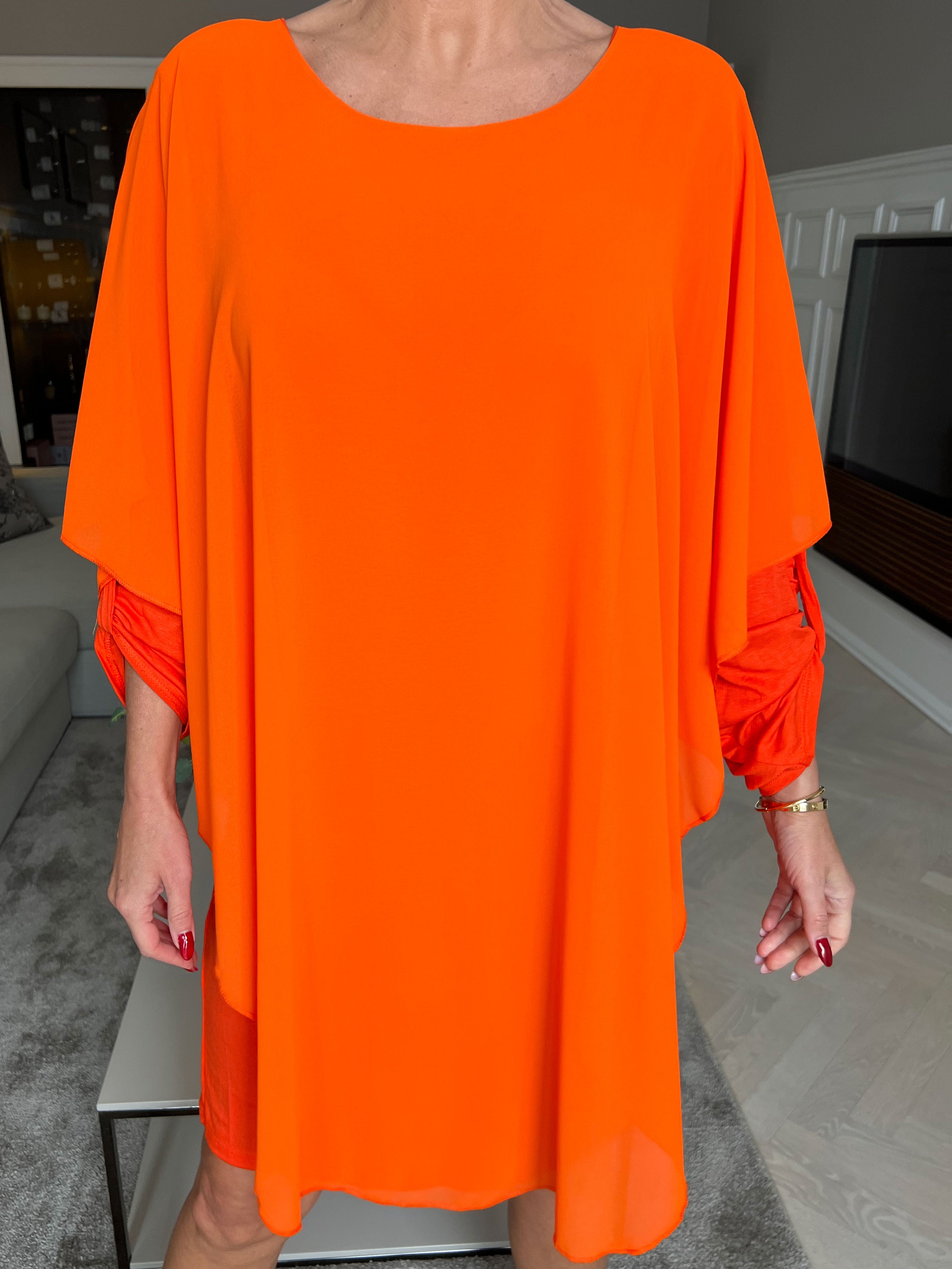 Kenya Long Sleeve - Tunikaklänning med chiffonglager