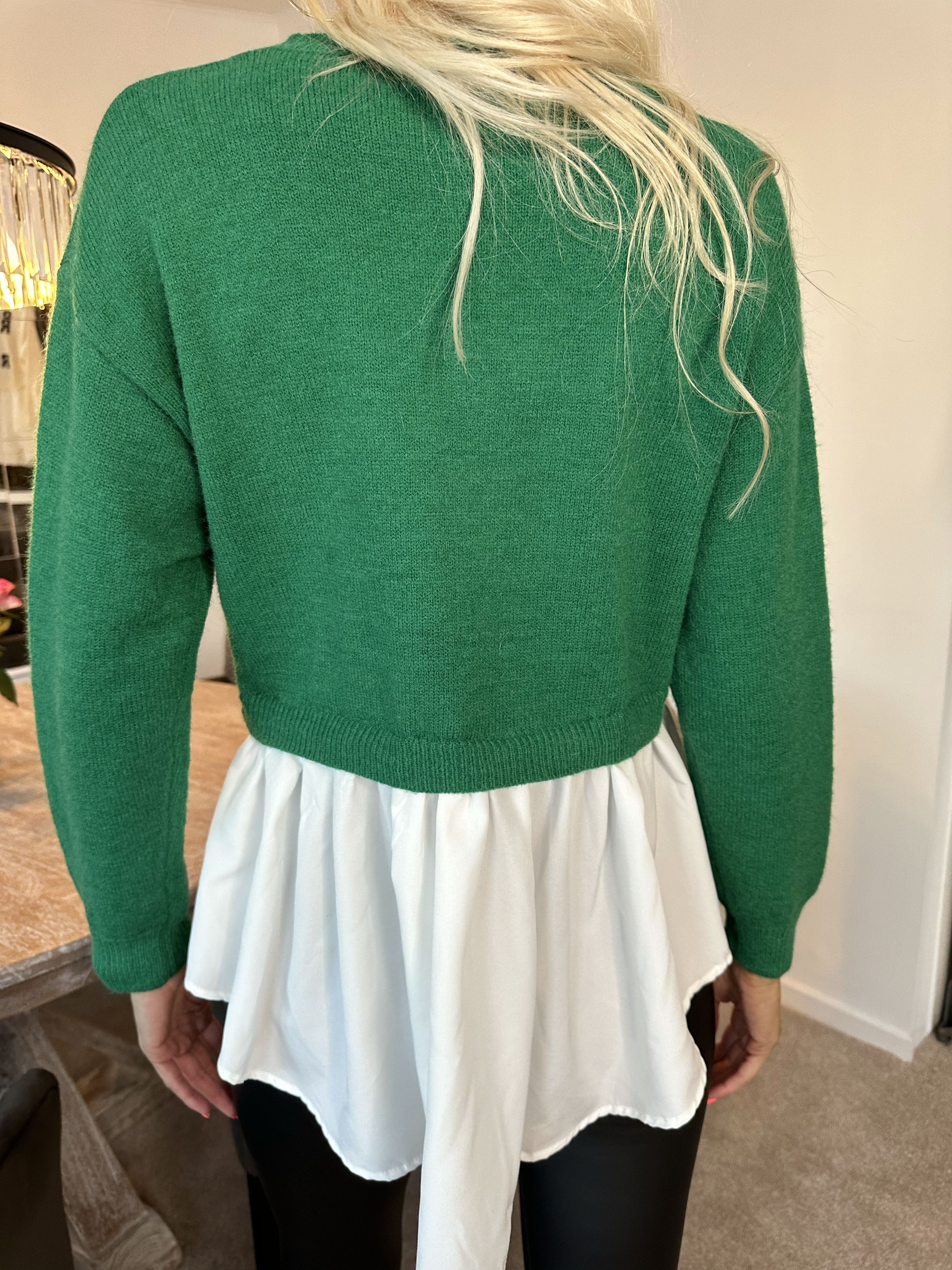 Rock N Roll - Stickad blus med insydd skjorta