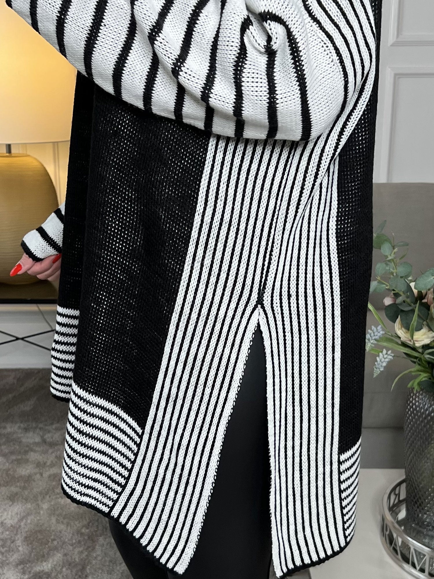 Akulina - Tvåfärgad randig stickning med rullkrage - Army