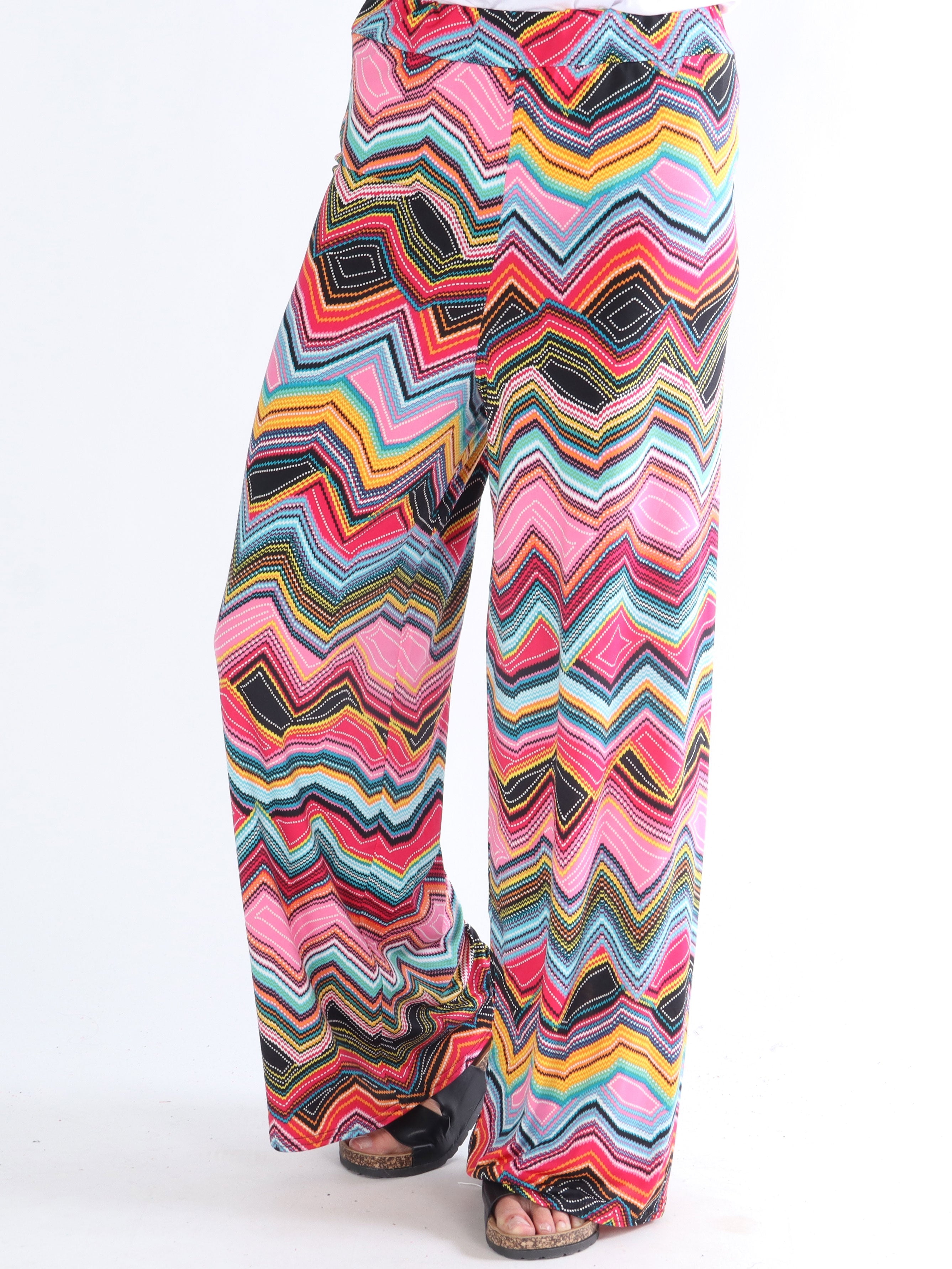 Tyra Pants - Flerfärgade mönstrade byxor