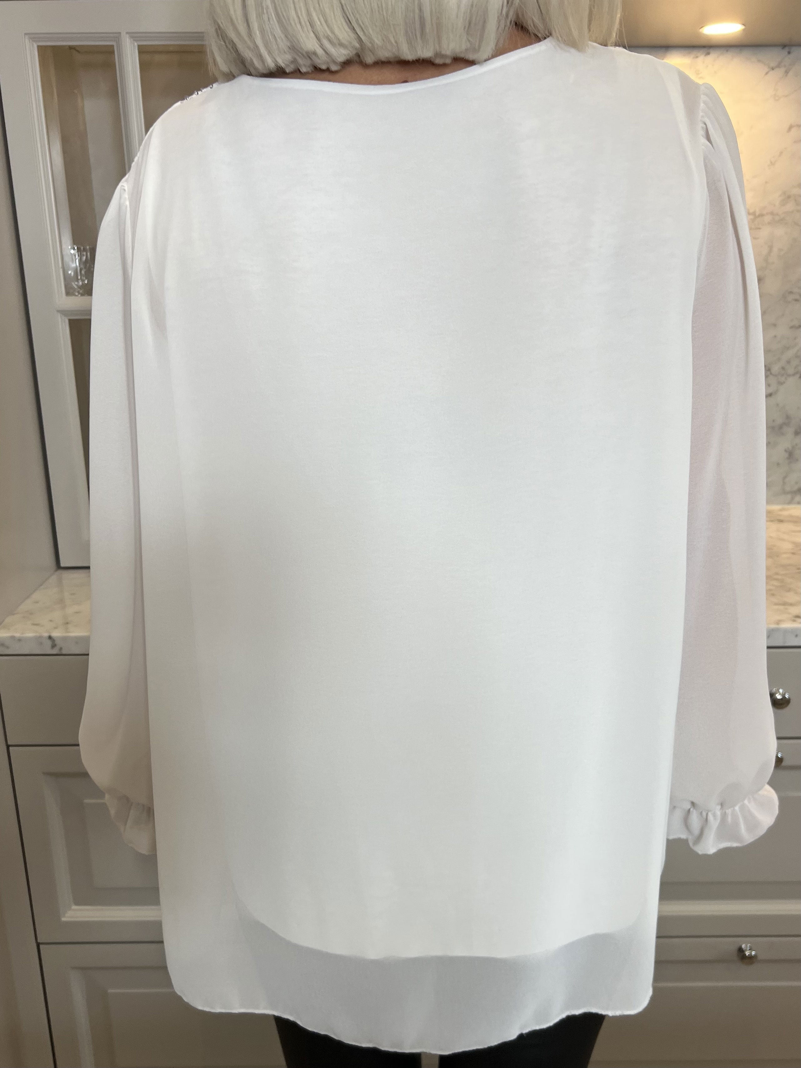 Nellike - Söt tunika i chiffong med paljetter