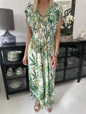 Pams Sleeveless - Lång elastisk klänning i skrynkelfritt material