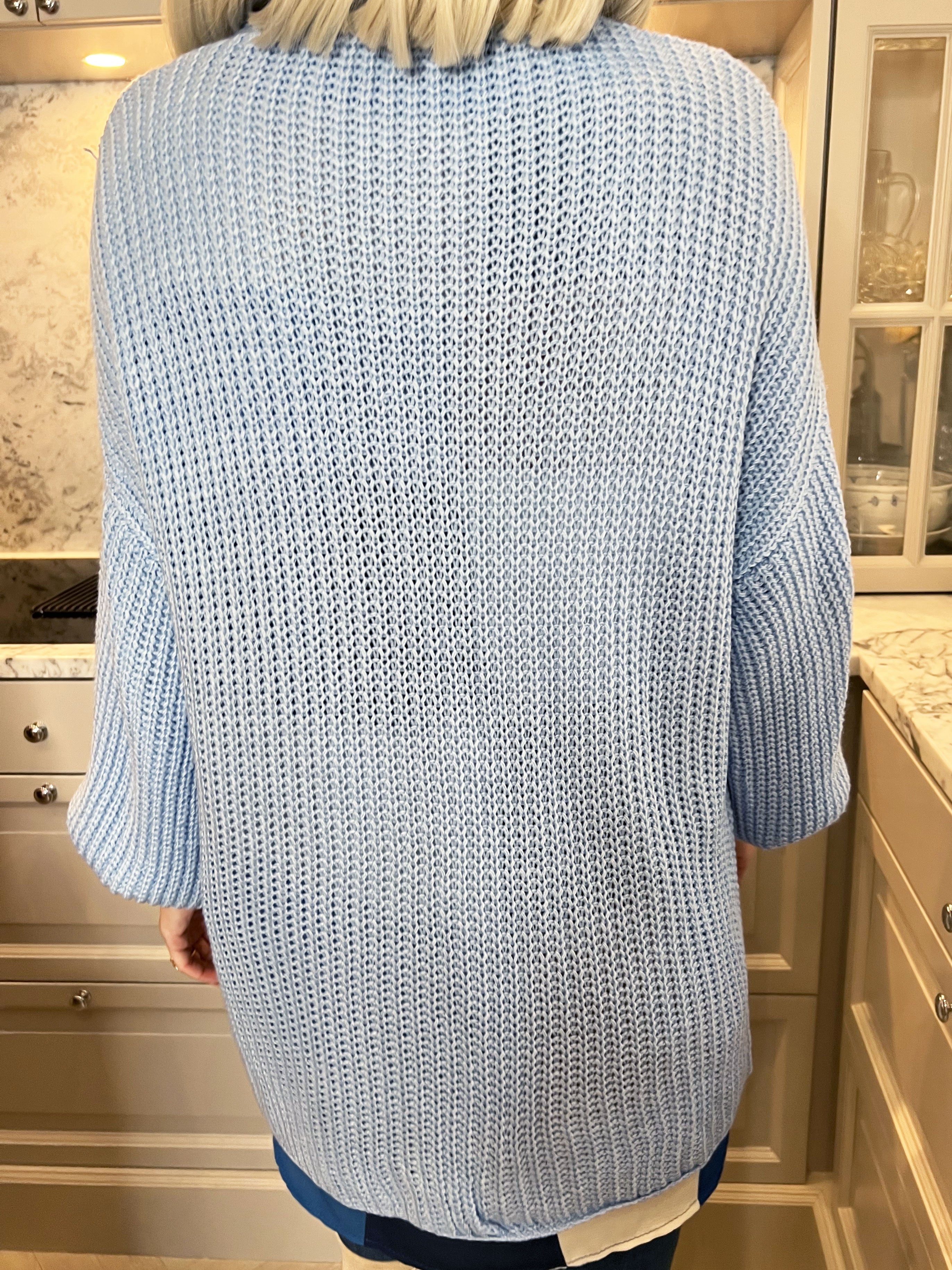 Sally Short - Söt stickad kofta med ballongärmar